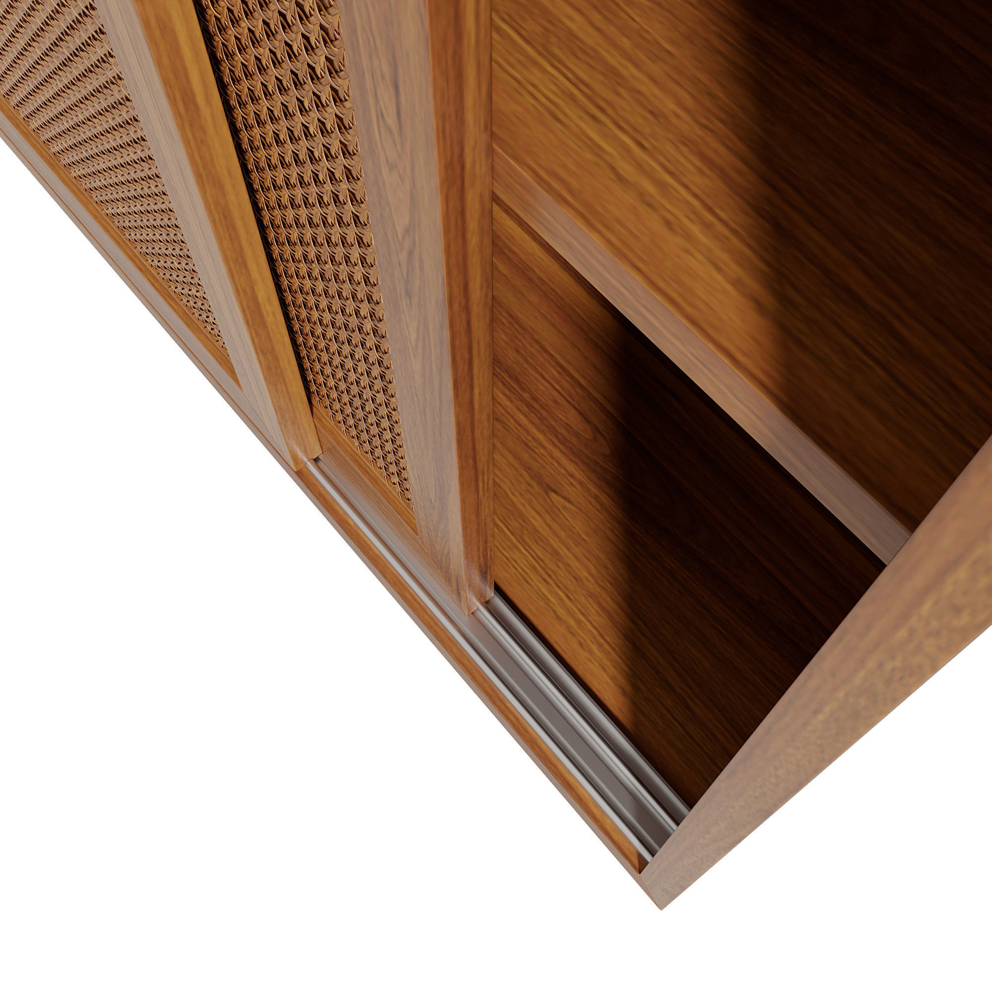 Homary Japandi Sideboard Storage Cabinet with Sliding Doors 3D model_16