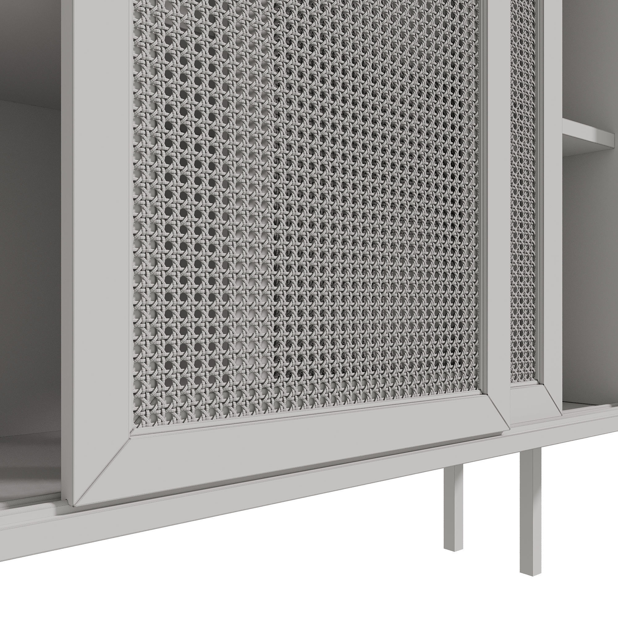 Homary Japandi Sideboard Storage Cabinet with Sliding Doors 3D model_31