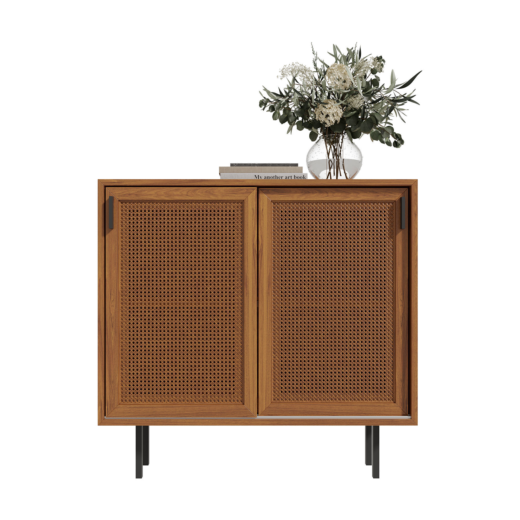 Homary Japandi Sideboard Storage Cabinet with Sliding Doors 3D model_8