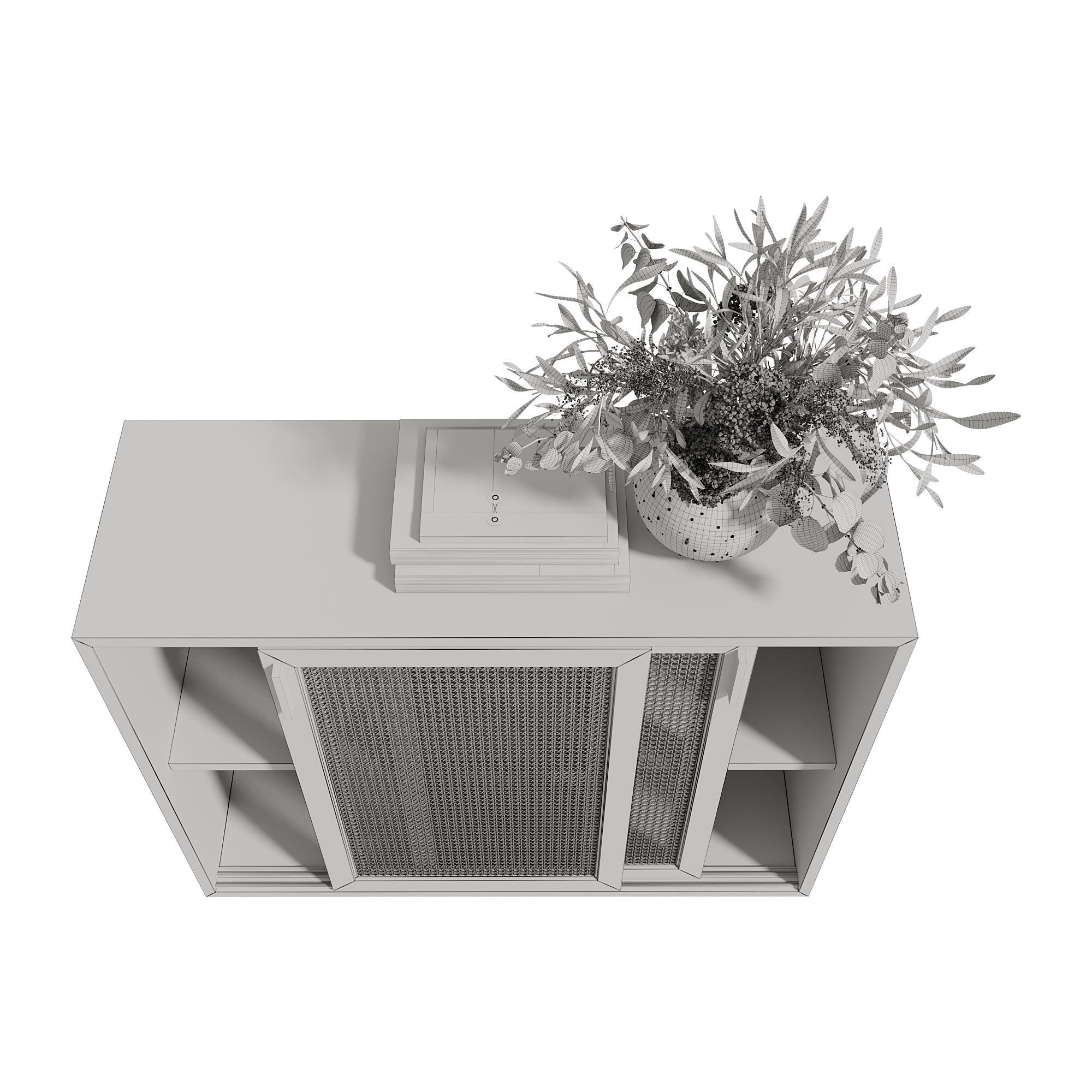 Homary Japandi Sideboard Storage Cabinet with Sliding Doors 3D model_19