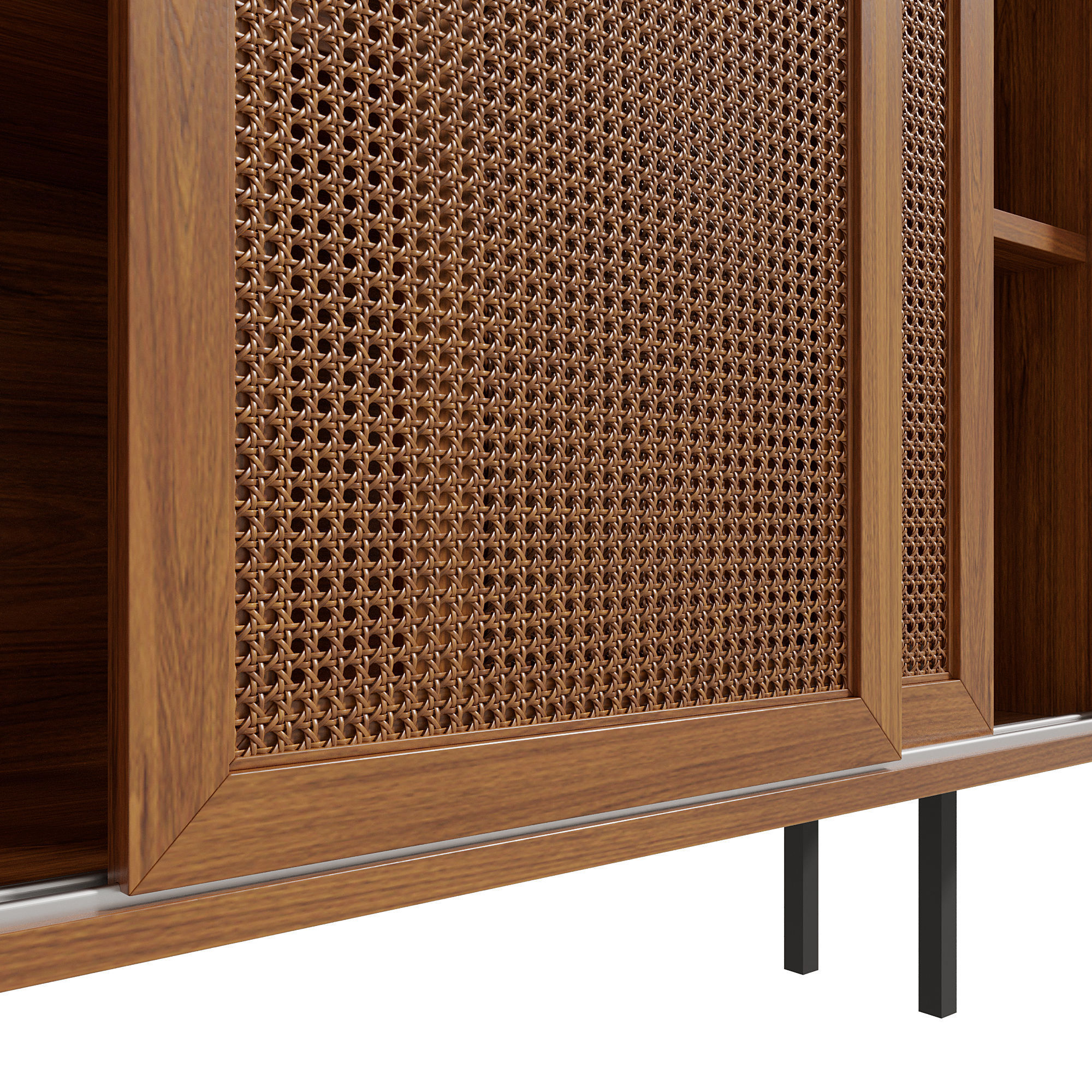Homary Japandi Sideboard Storage Cabinet with Sliding Doors 3D model_30
