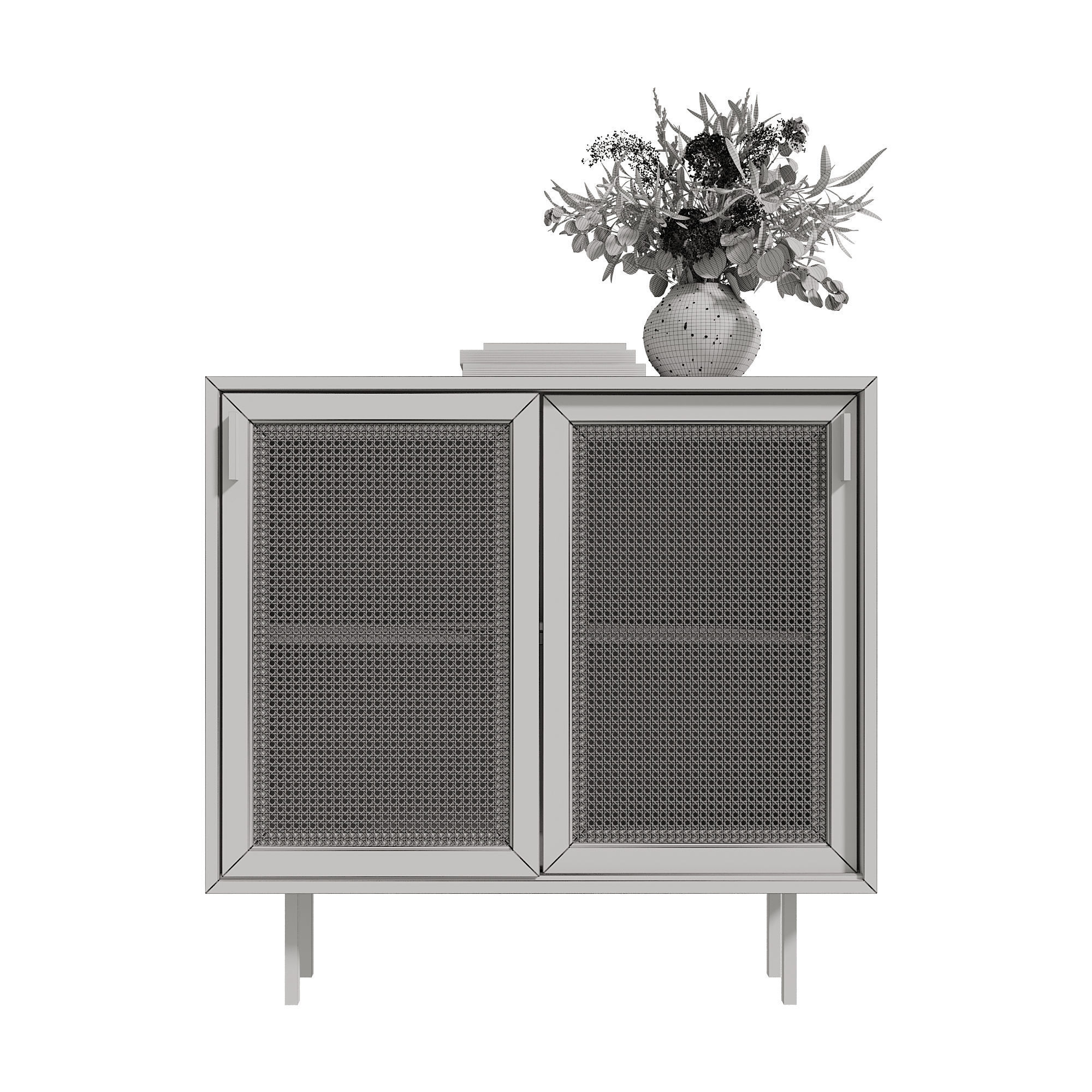 Homary Japandi Sideboard Storage Cabinet with Sliding Doors 3D model_9