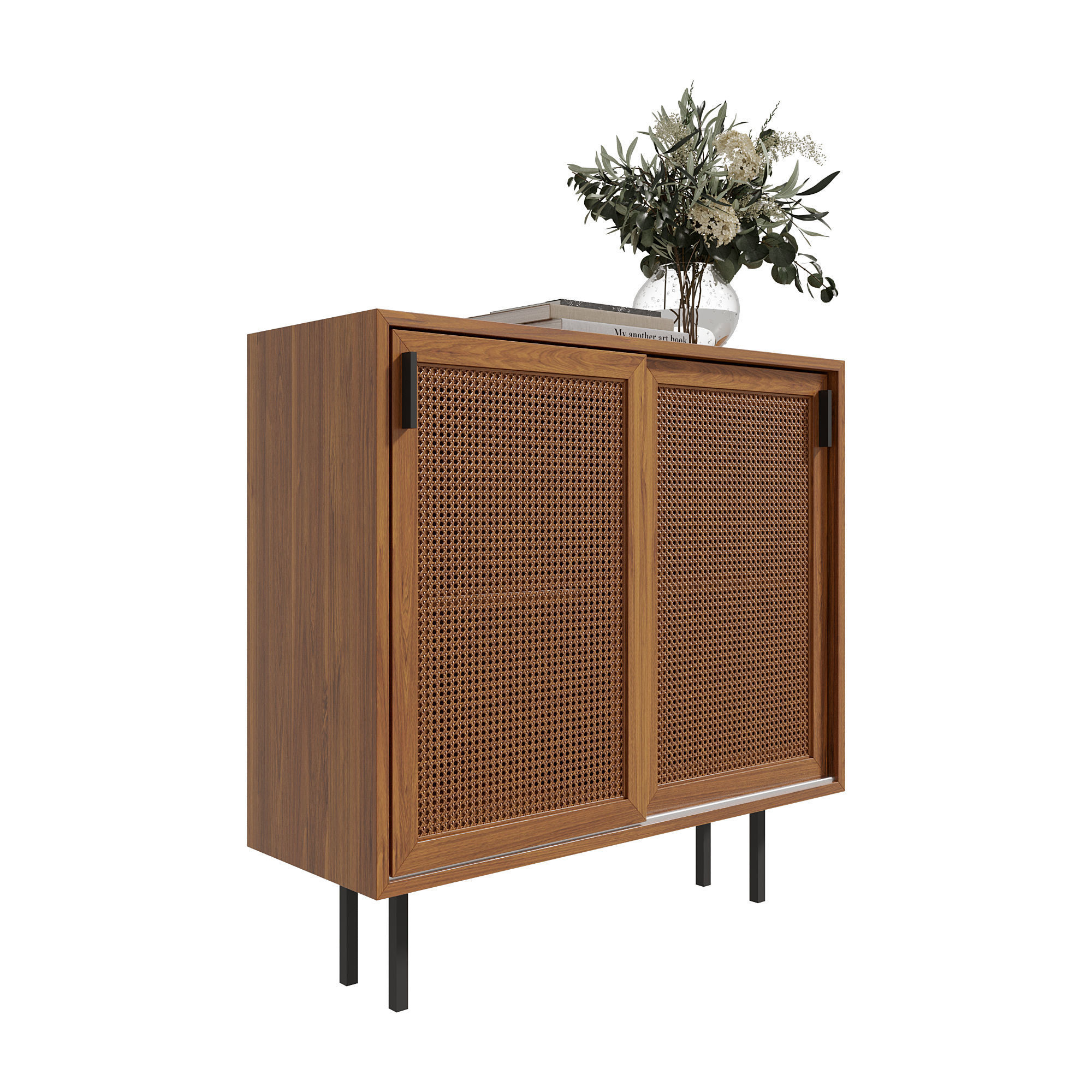 Homary Japandi Sideboard Storage Cabinet with Sliding Doors 3D model_10