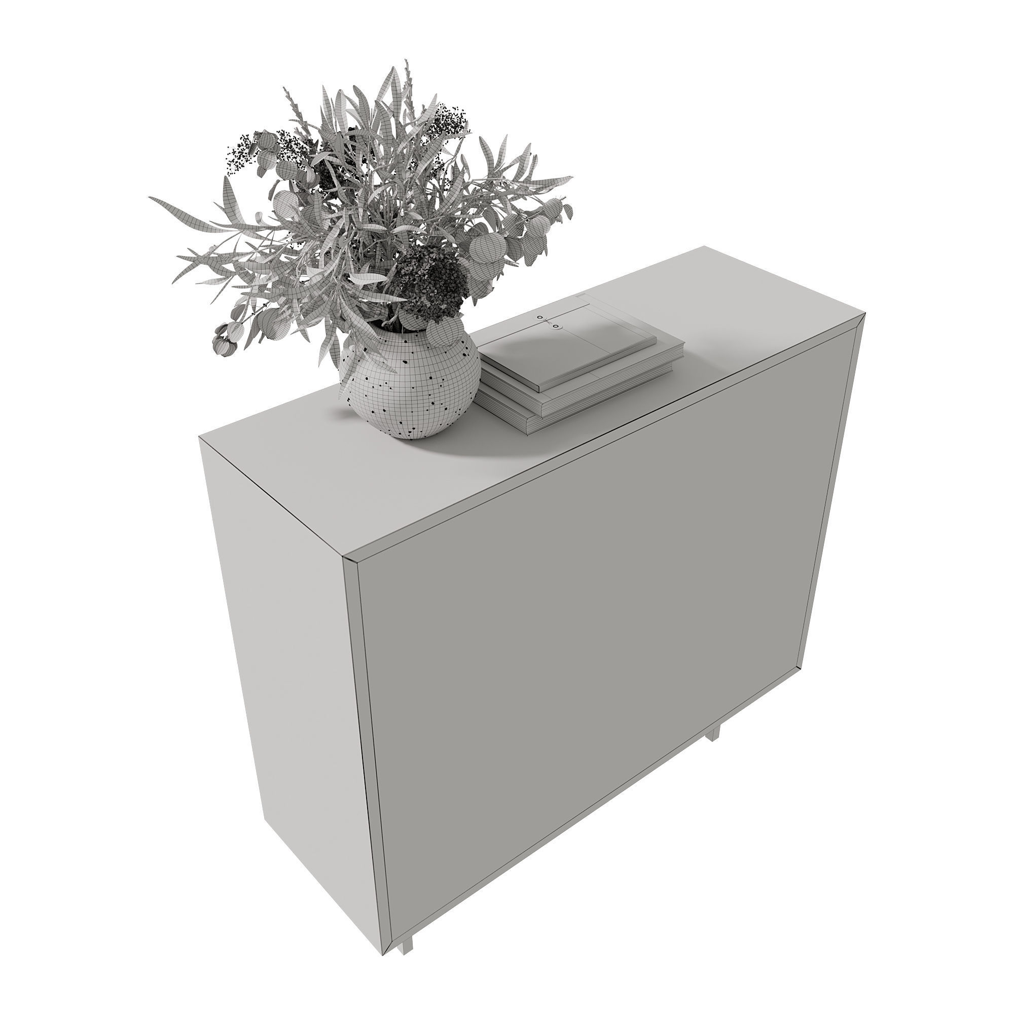 Homary Japandi Sideboard Storage Cabinet with Sliding Doors 3D model_13