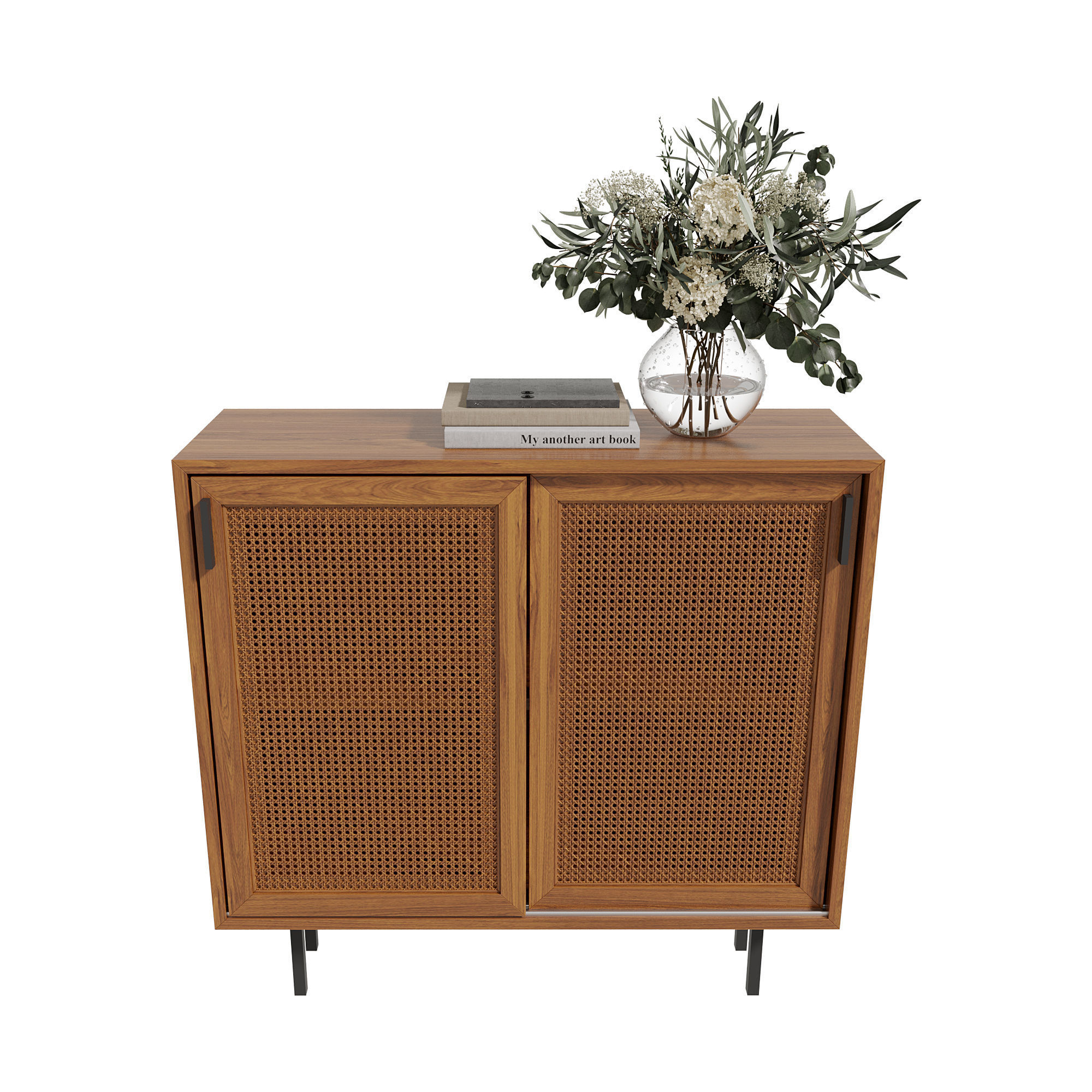 Homary Japandi Sideboard Storage Cabinet with Sliding Doors 3D model_2