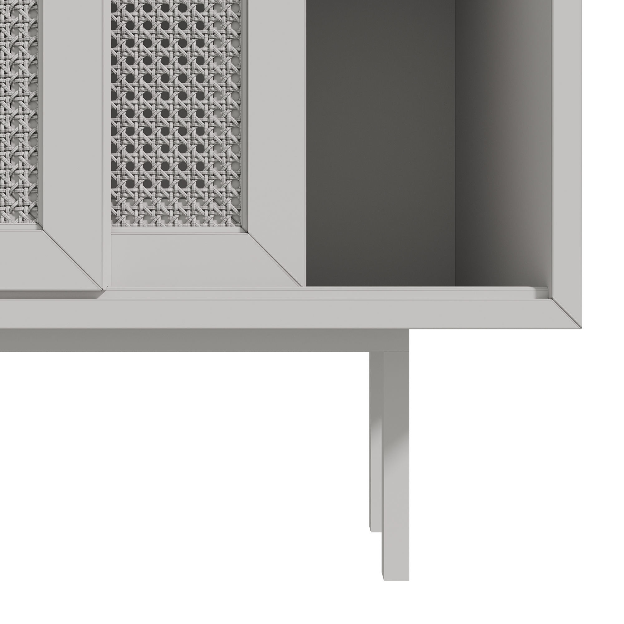 Homary Japandi Sideboard Storage Cabinet with Sliding Doors 3D model_29