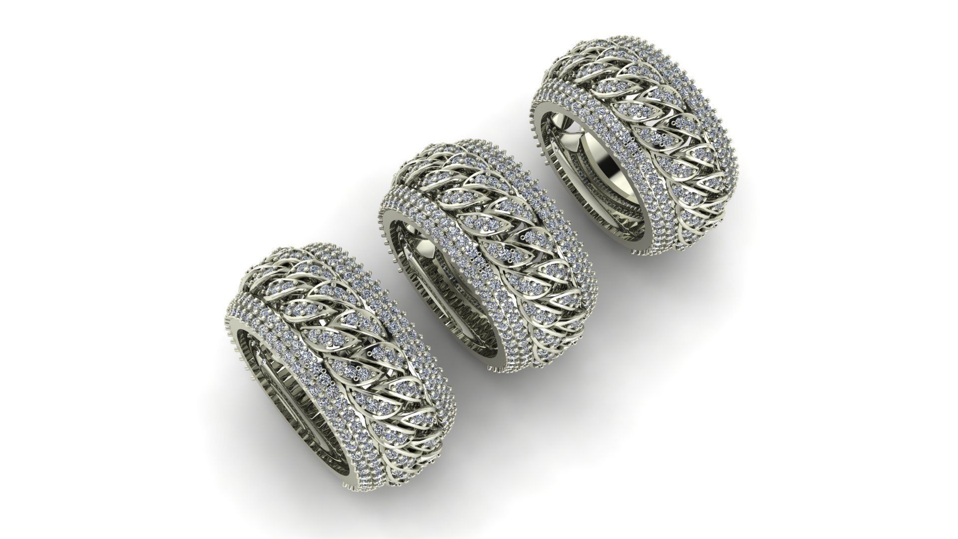 Cuban link band 3D print model_3