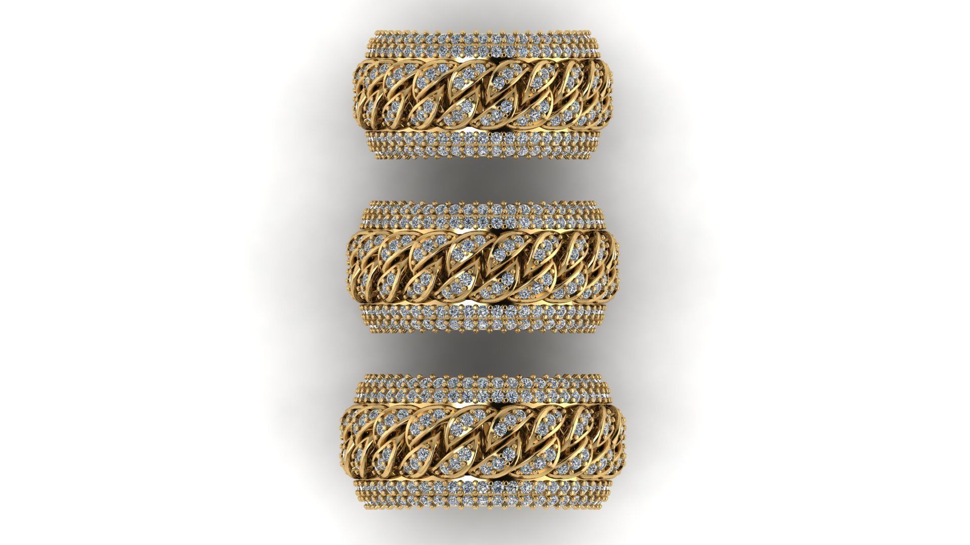 Cuban link band 3D print model_5