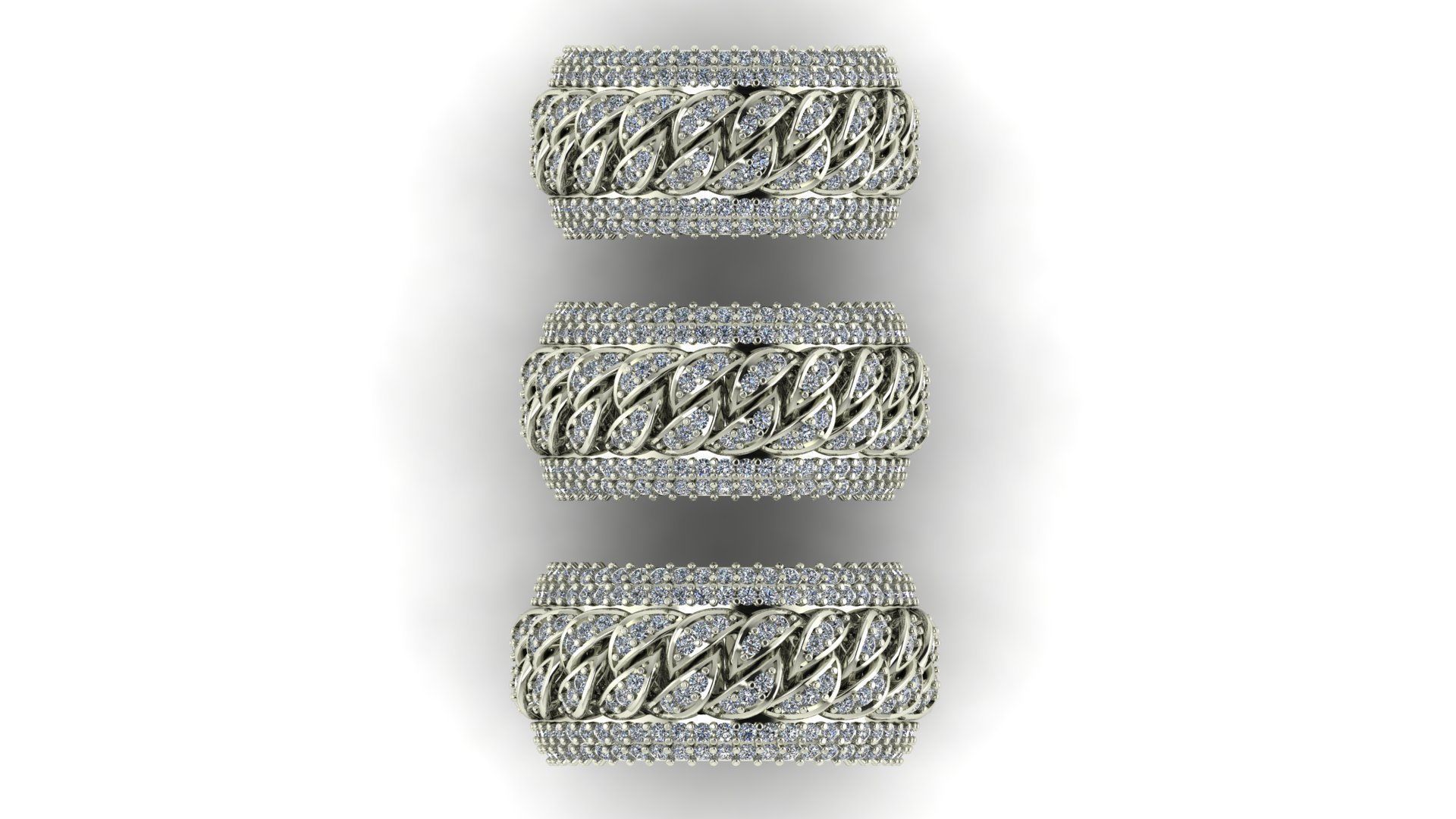 Cuban link band 3D print model_7