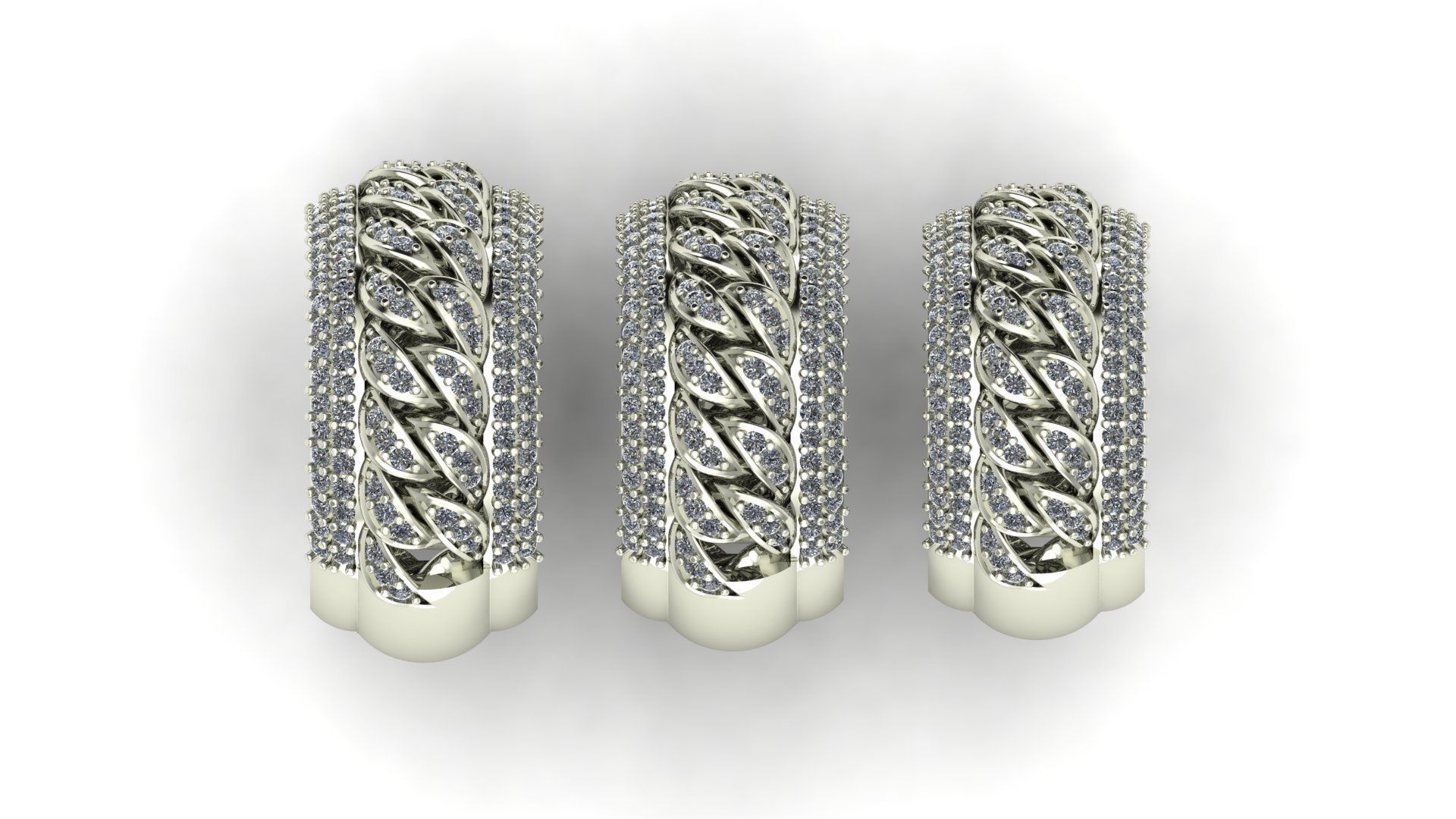 Cuban link band 3D print model_11