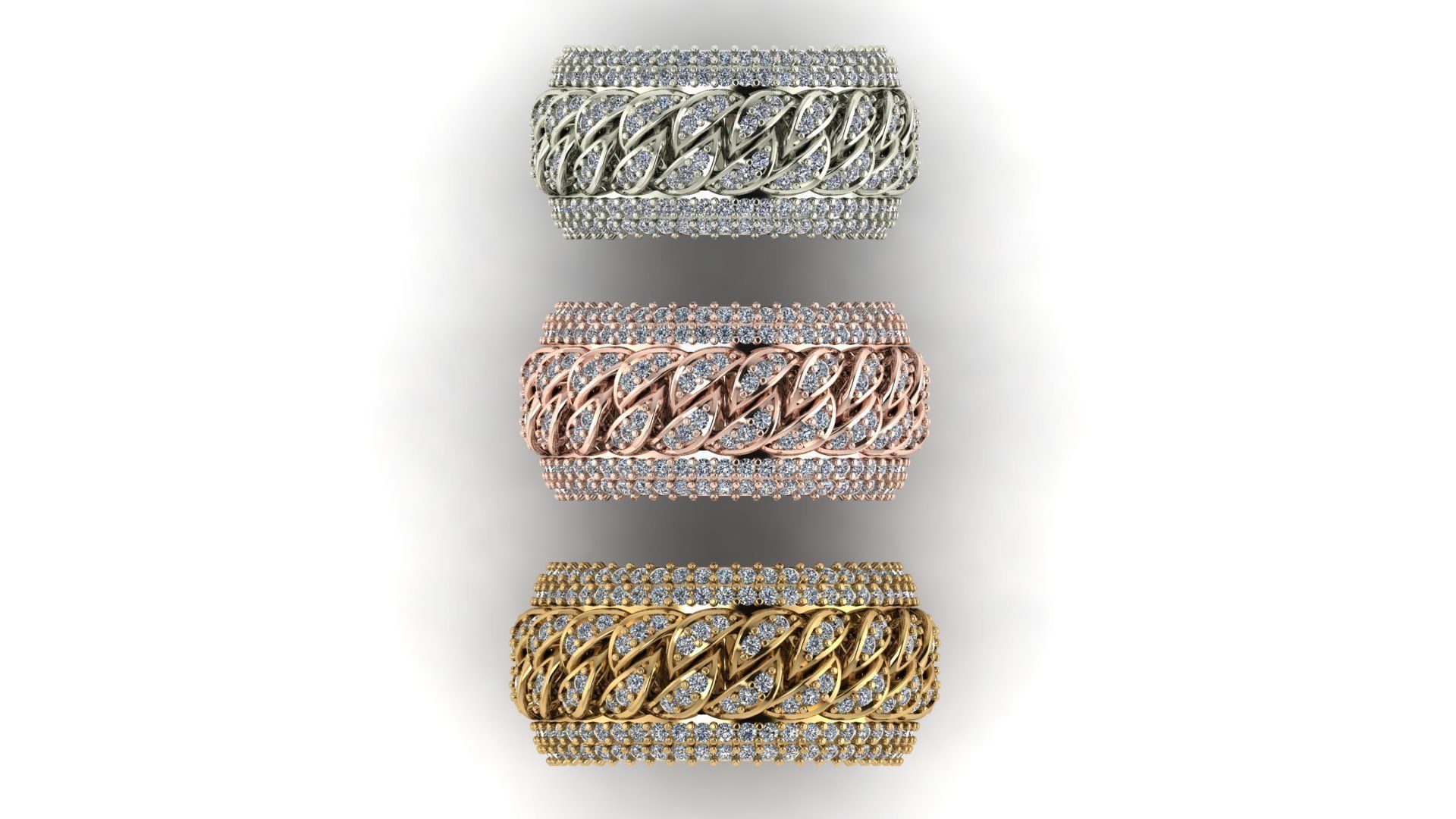 Cuban link band 3D print model_4