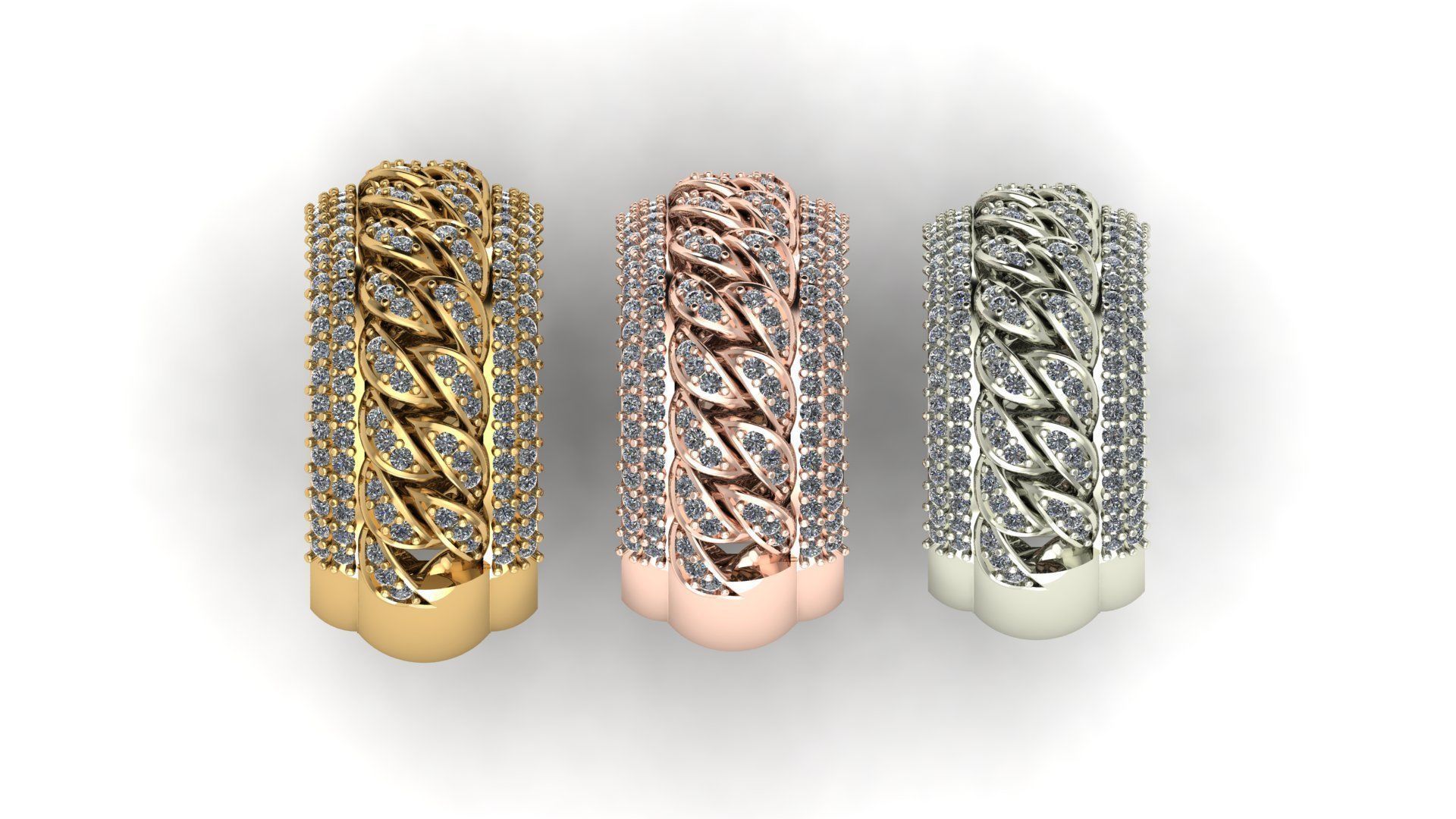 Cuban link band 3D print model_8