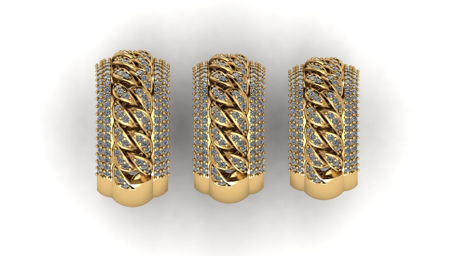 Cuban link band 3D print model_9