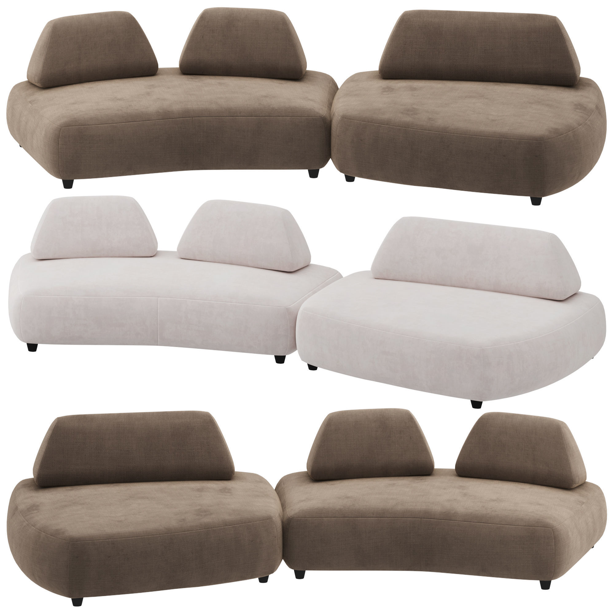Curvaceous Sofa  3D model_1