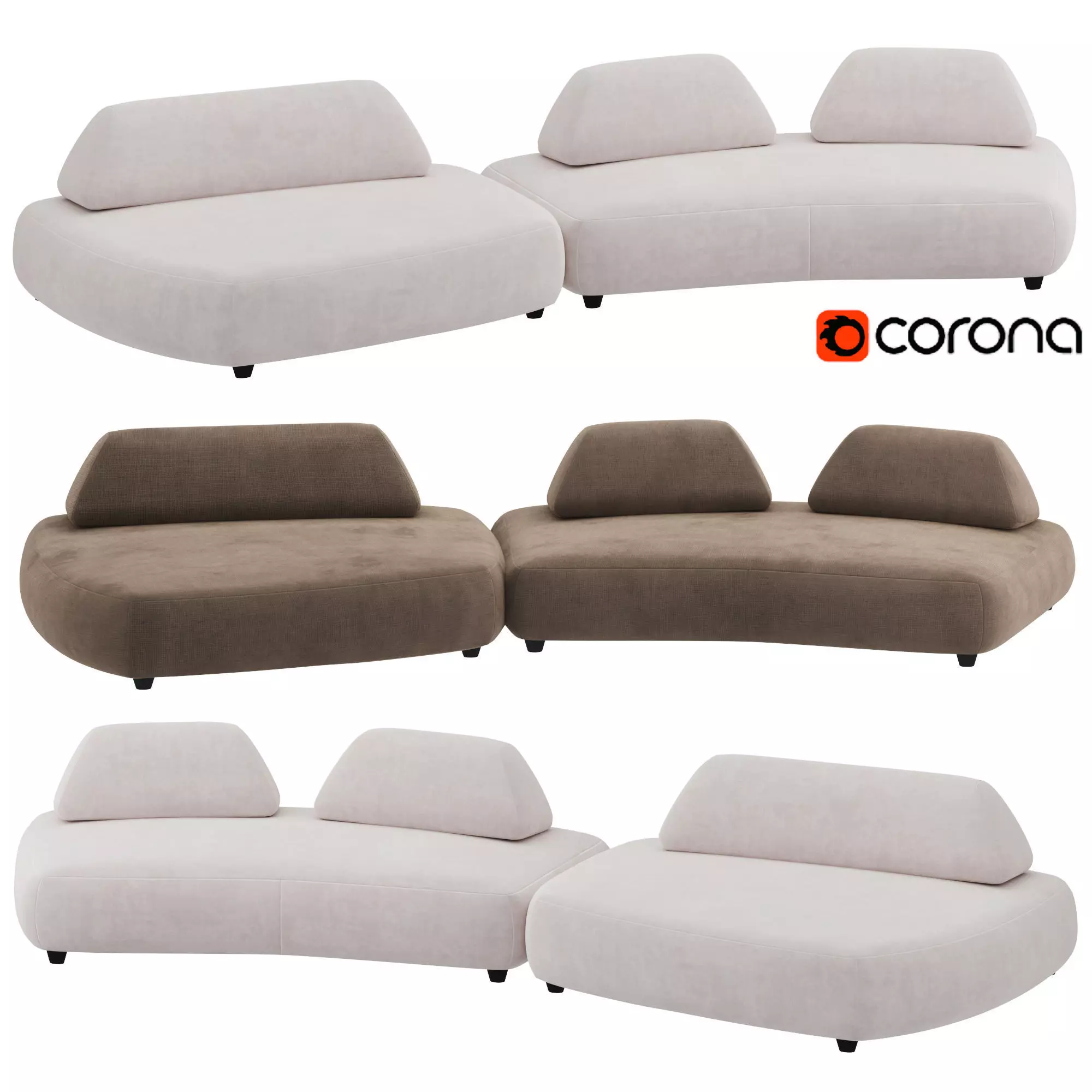 Curvaceous Sofa  3D model_0