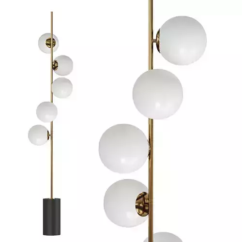 Brass Black Marble Floor Lamp
