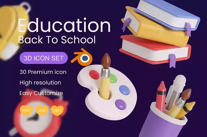 Education 3D Day Icon 3D Illustration