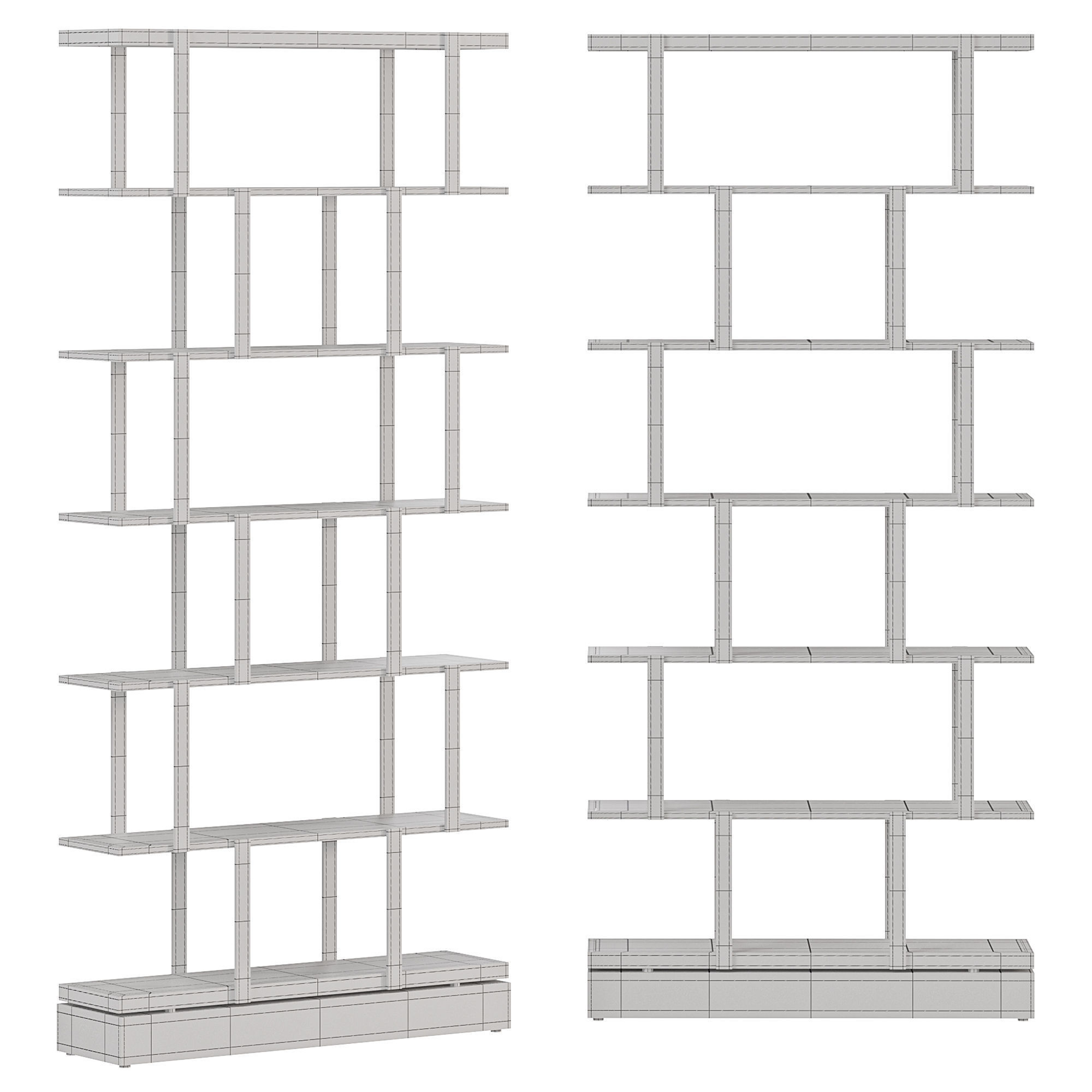 Brass 6 Shelf Bookcase  3D model_2