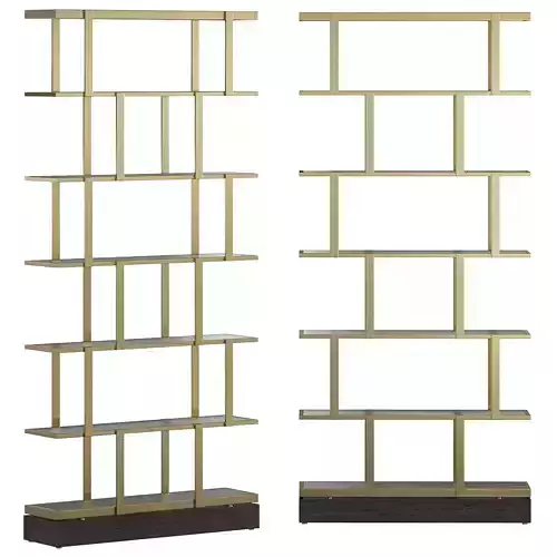 Brass 6 Shelf Bookcase 
