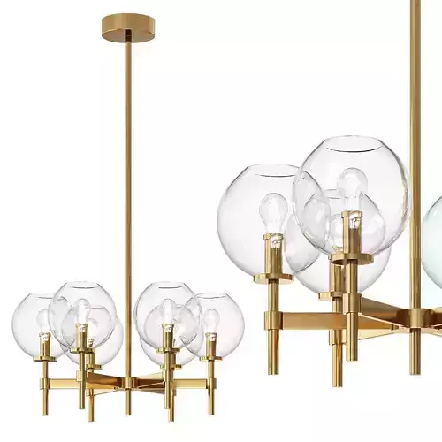 Brass Globe Chandelier 