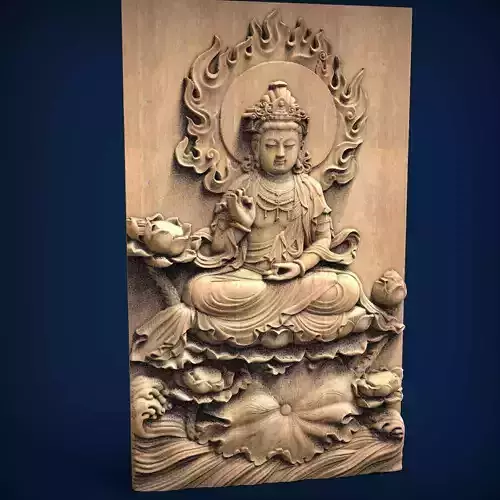 Carved panel painting STL