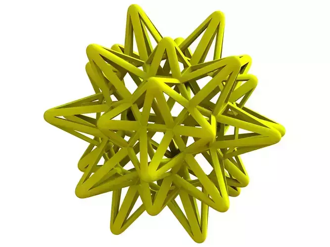 Wireframe Shape Stellated Truncated Icosahedron 3D print model