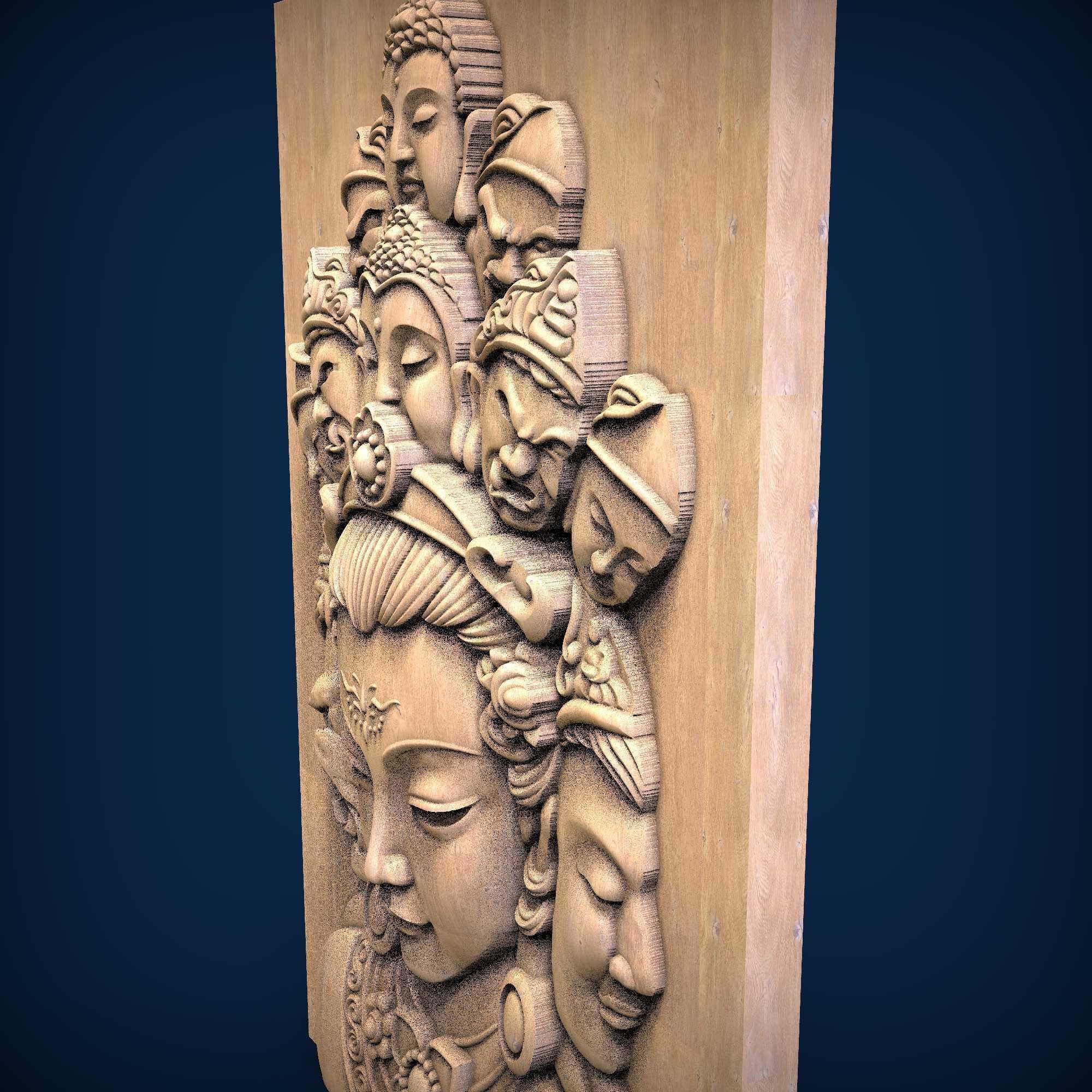 Carved panel painting STL 3D print model_4