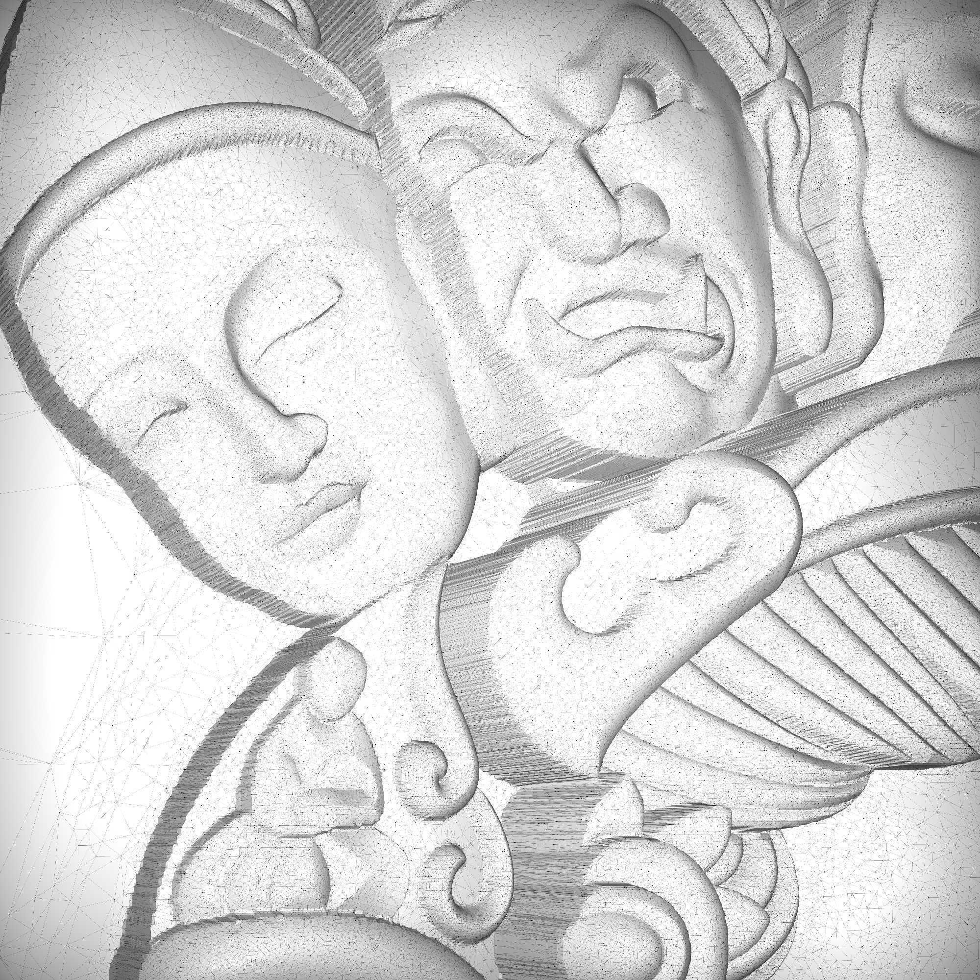 Carved panel painting STL 3D print model_7