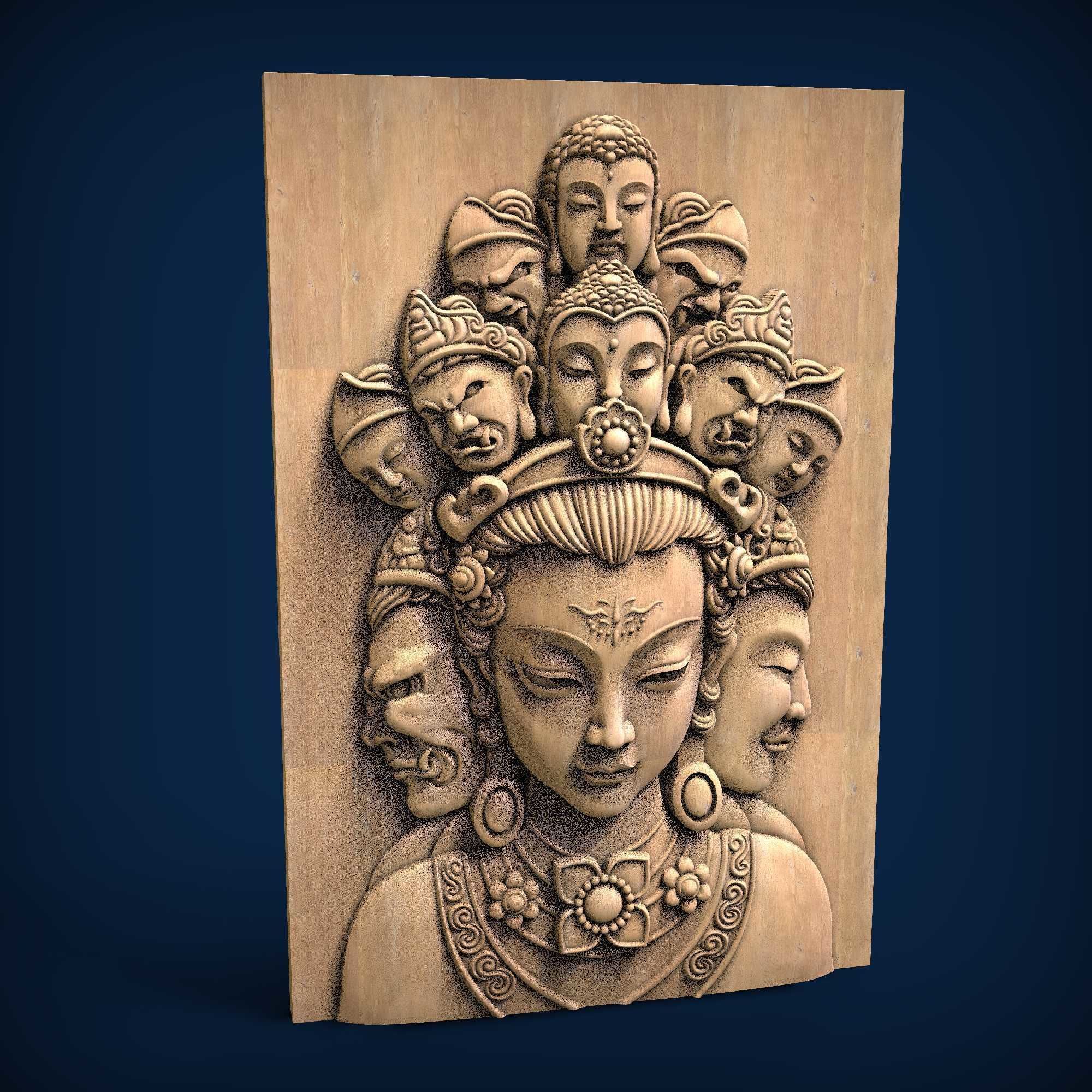 Carved panel painting STL 3D print model_1