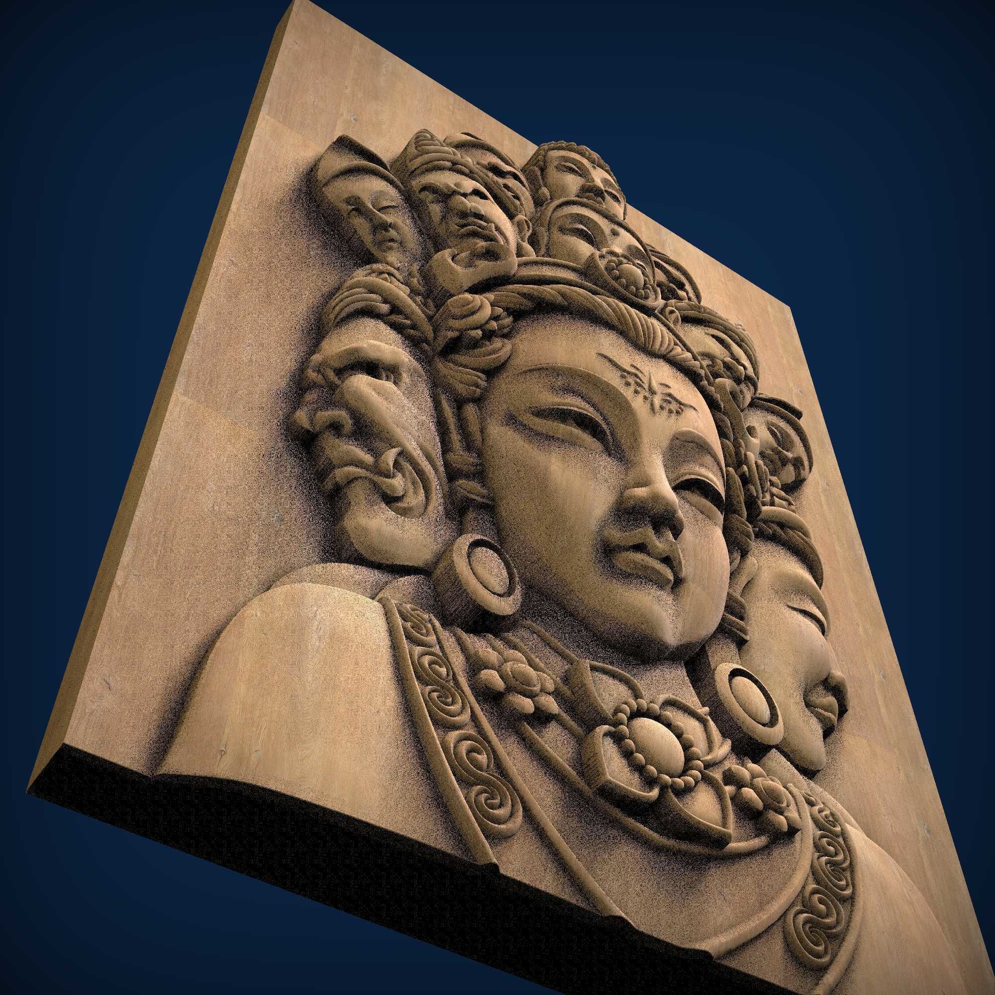 Carved panel painting STL 3D print model_5