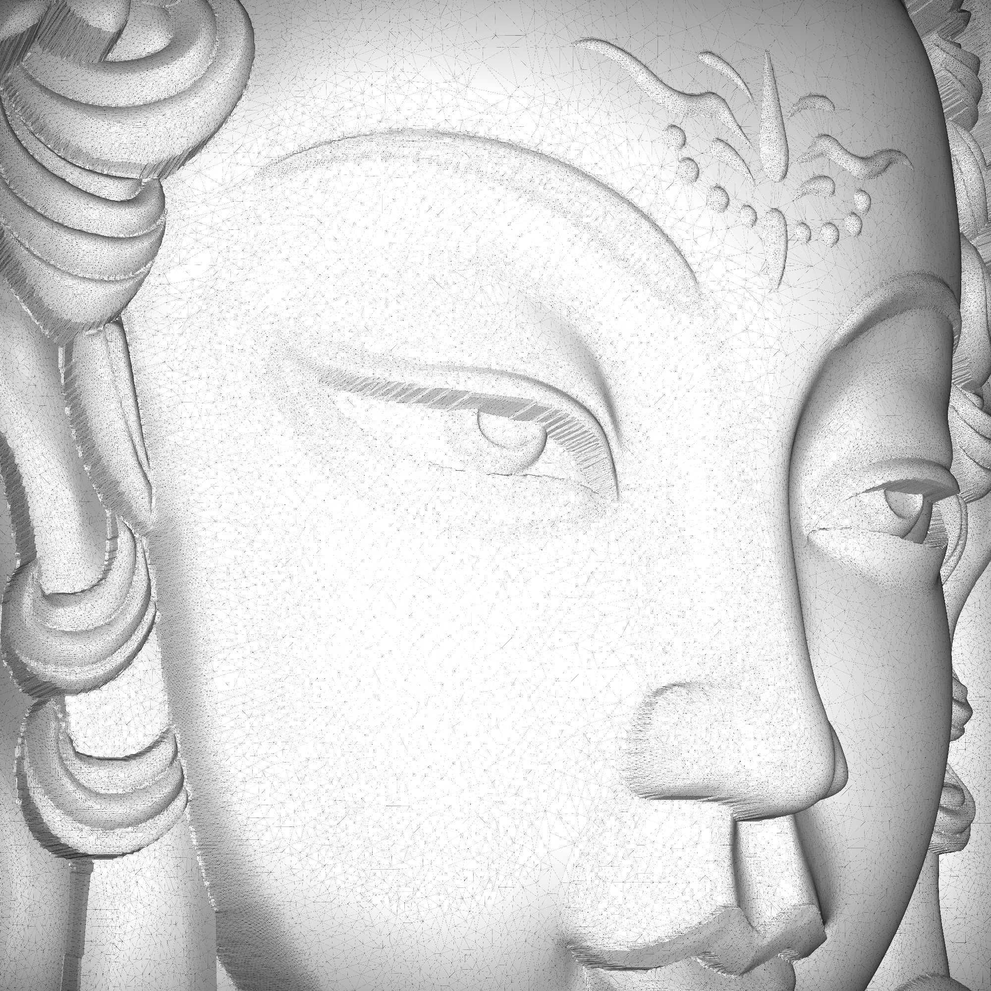 Carved panel painting STL 3D print model_6