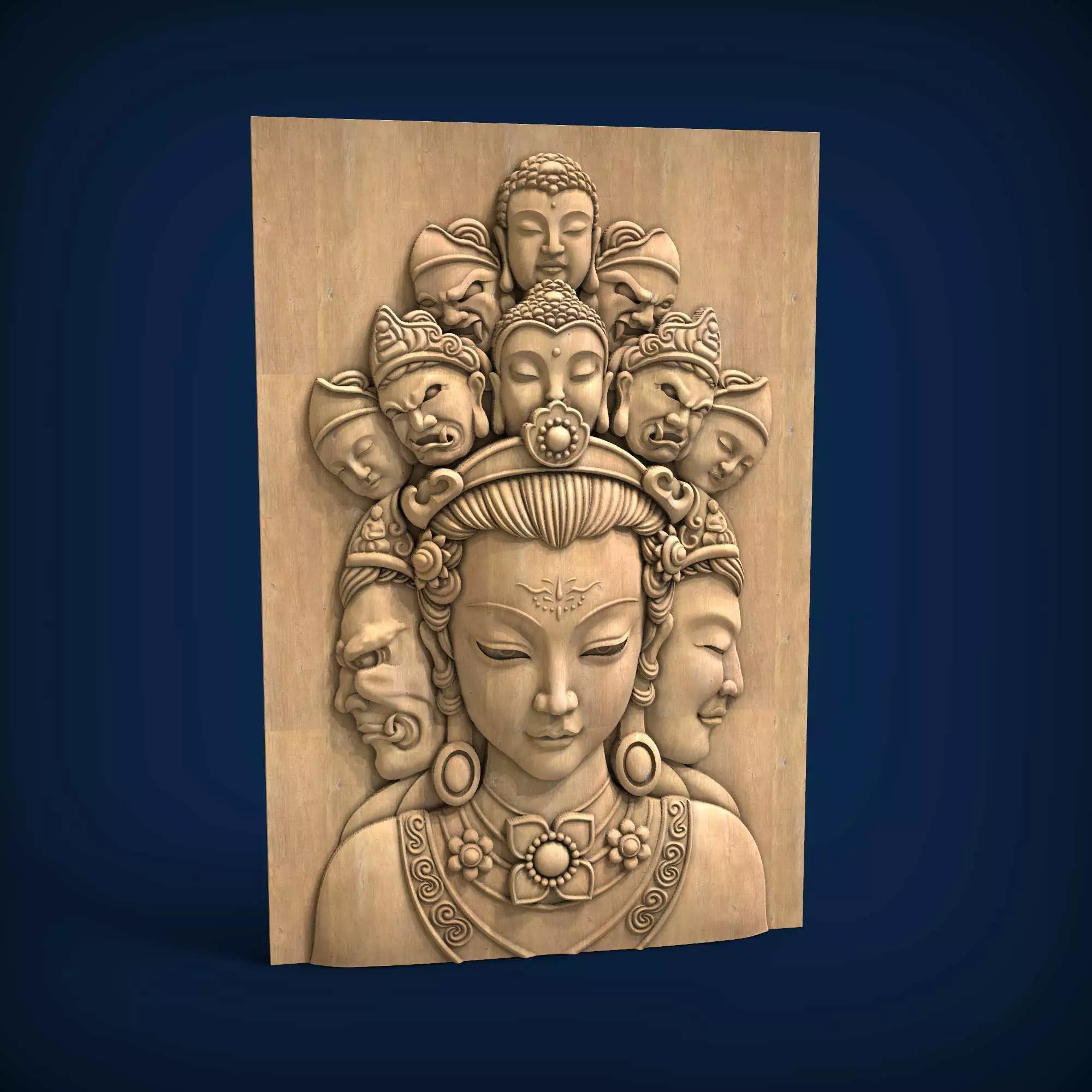Carved panel painting STL 3D print model_0