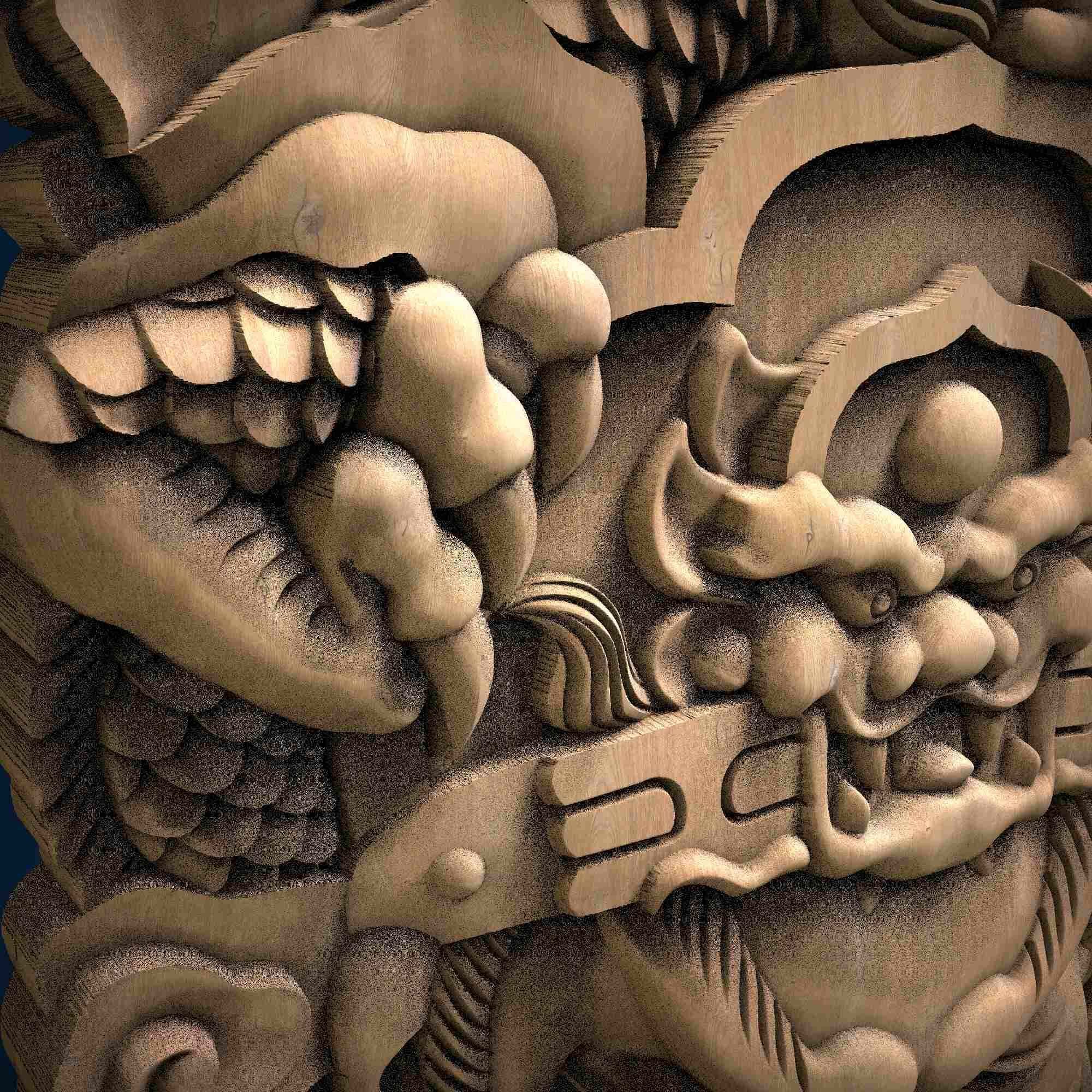 Carved panel painting STL 3D print model_2