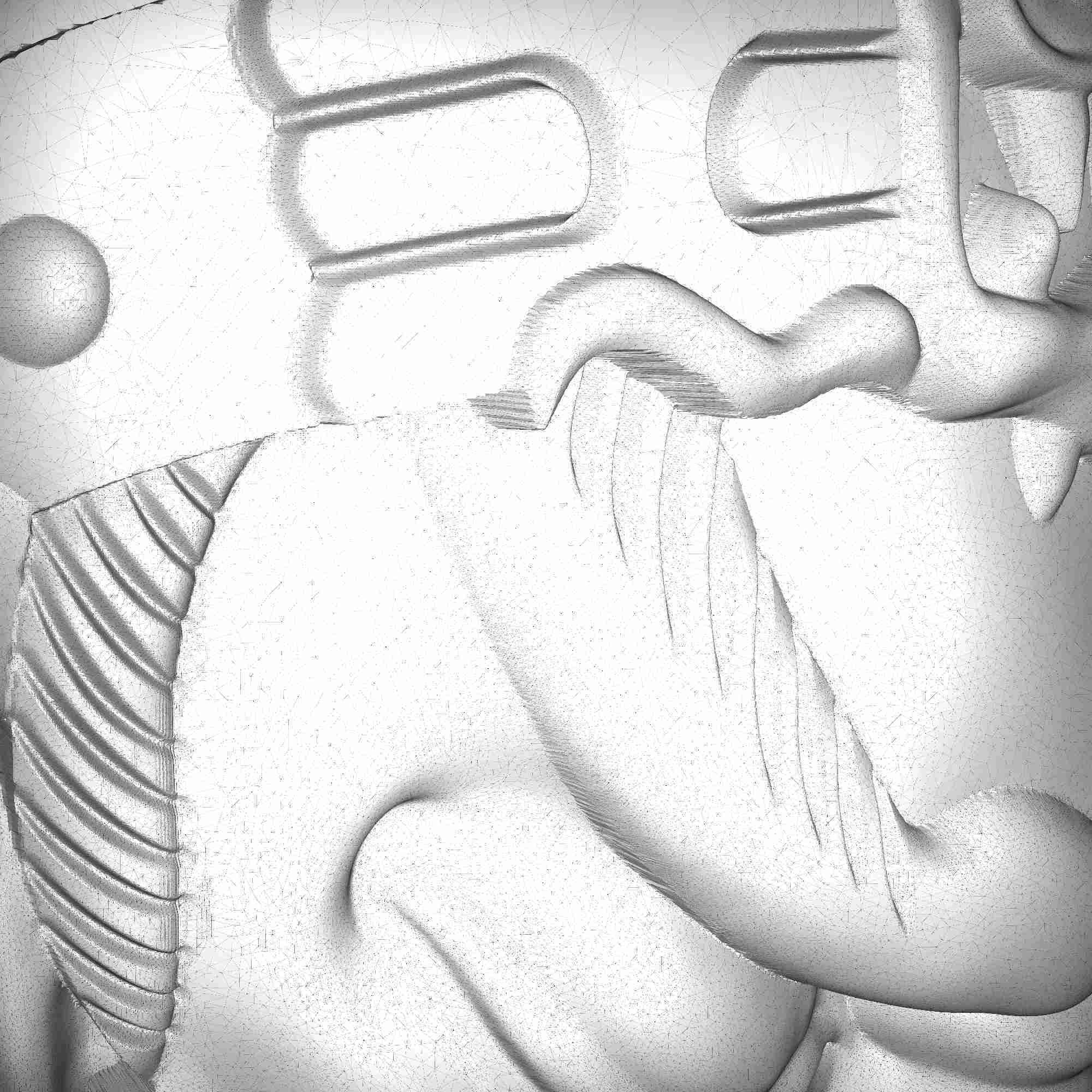 Carved panel painting STL 3D print model_5