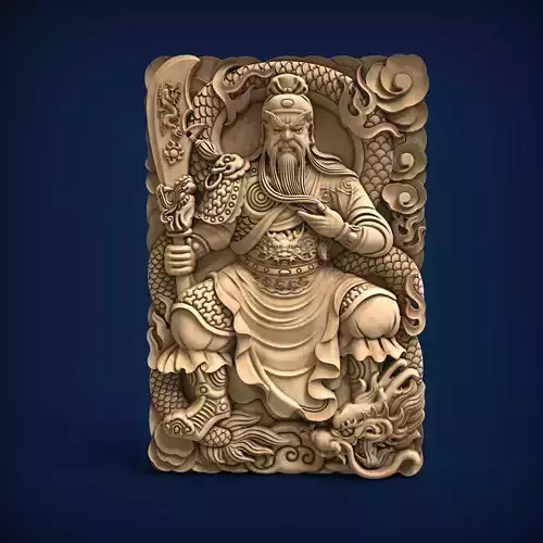 Carved panel painting STL