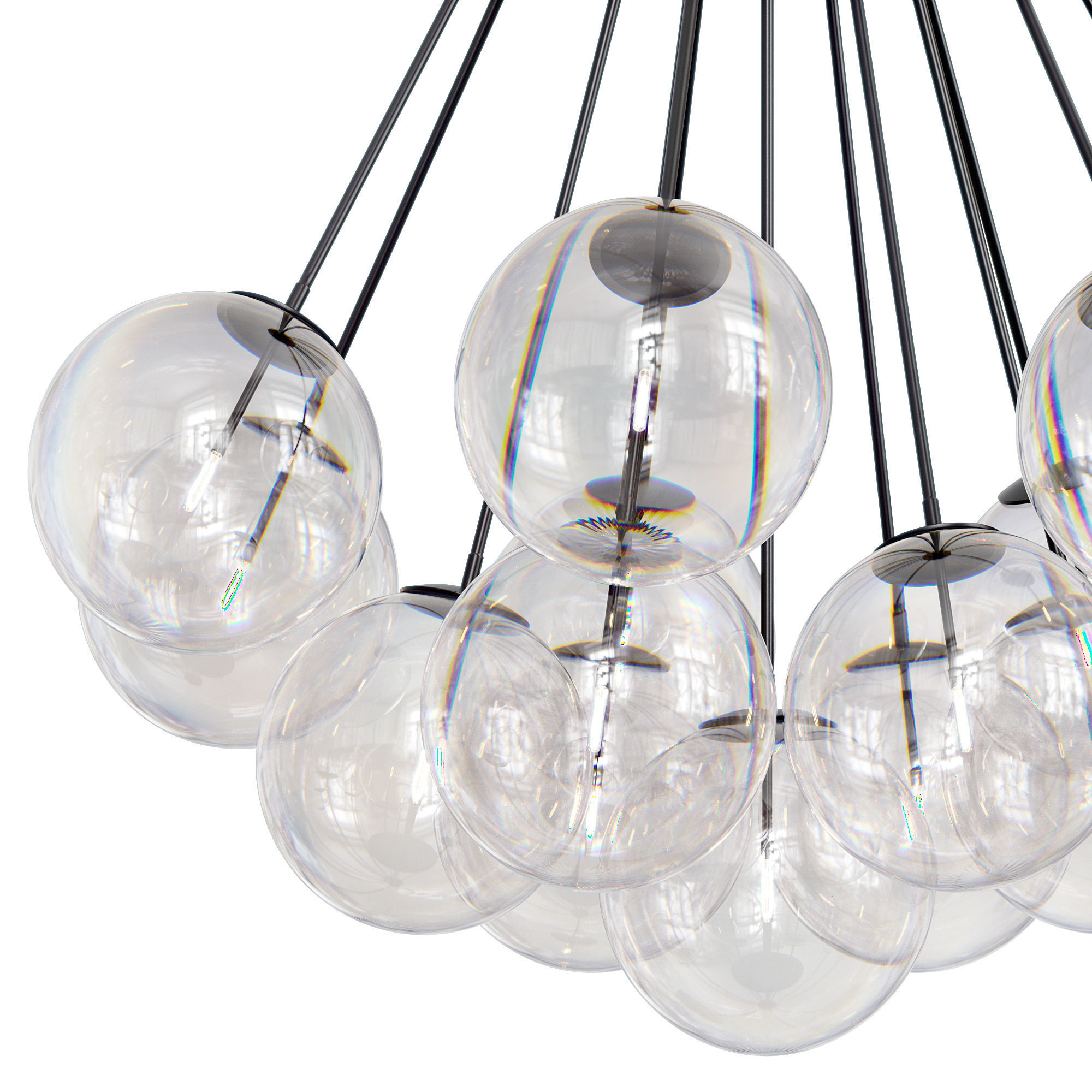 Bronze 11 Light Globe Ceiling Lamp By Oroa 3D model_1