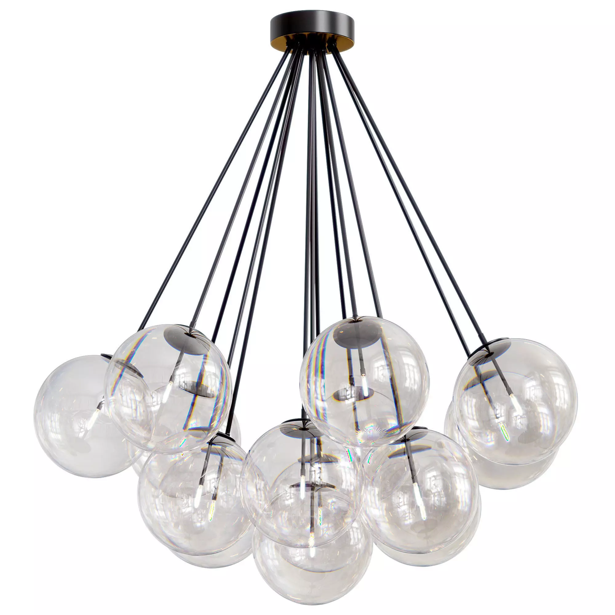 Bronze 11 Light Globe Ceiling Lamp By Oroa 3D model_0