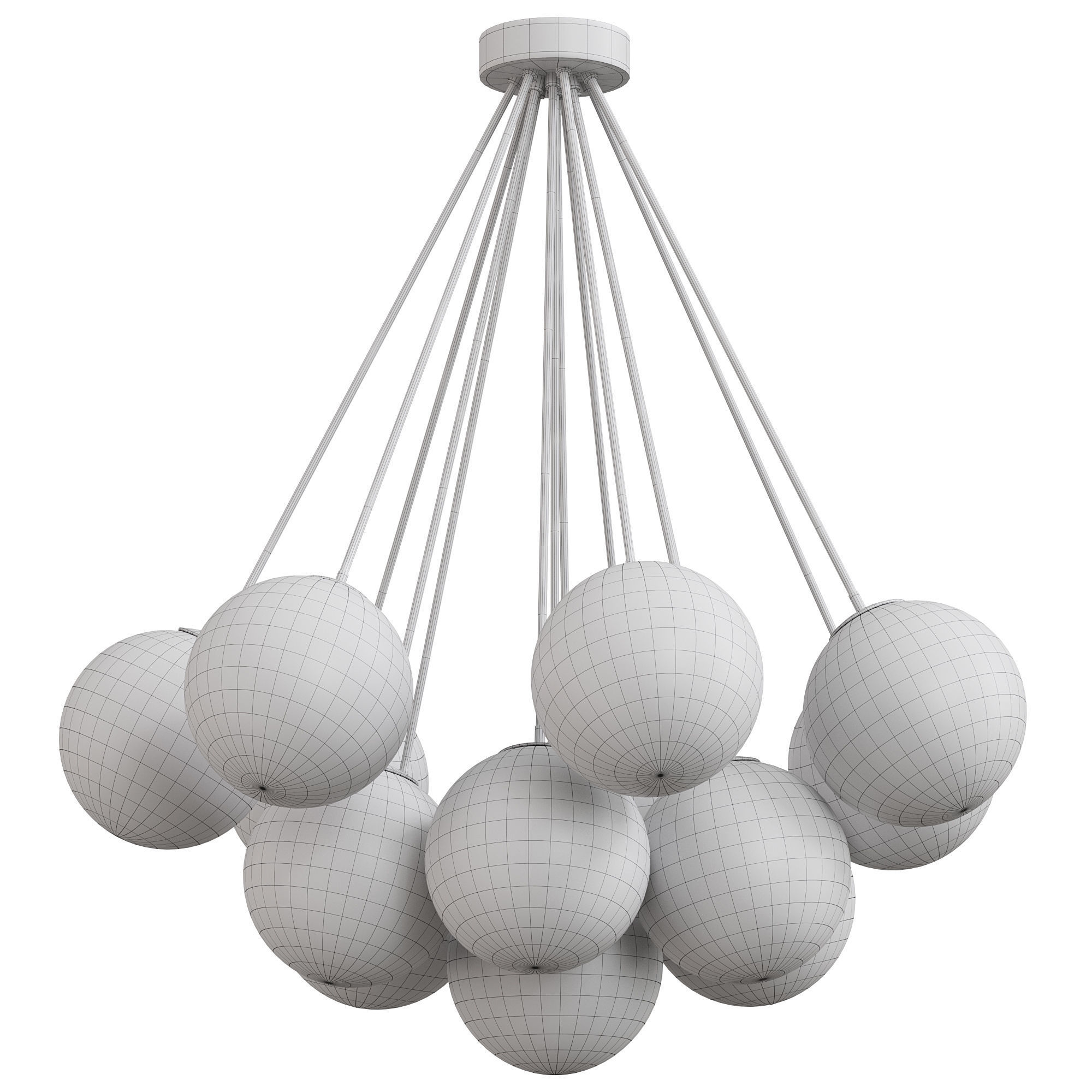 Bronze 11 Light Globe Ceiling Lamp By Oroa 3D model_2