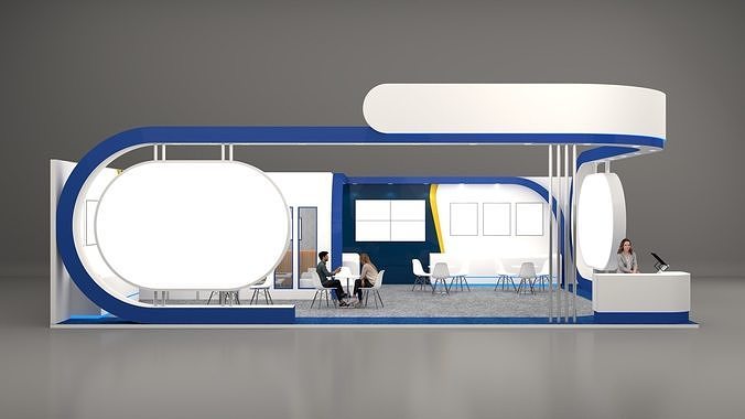 108 sqmtr exhibition stall 9x12mtr two side open  3D model