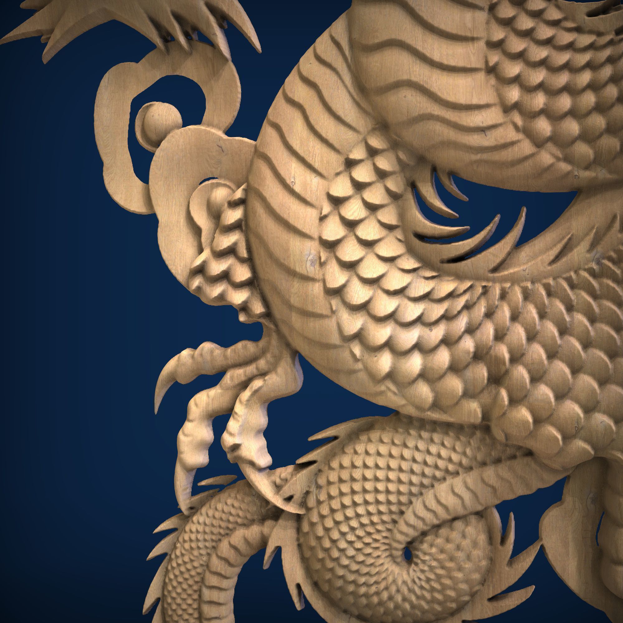 Carved panel painting STL 3D print model_3