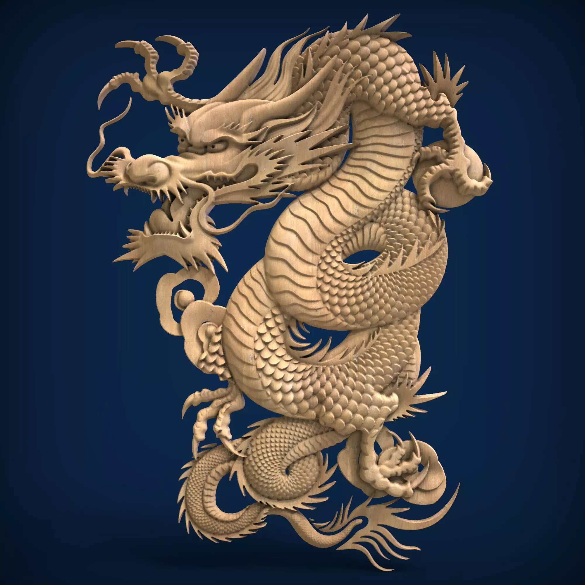 Carved panel painting STL 3D print model_0