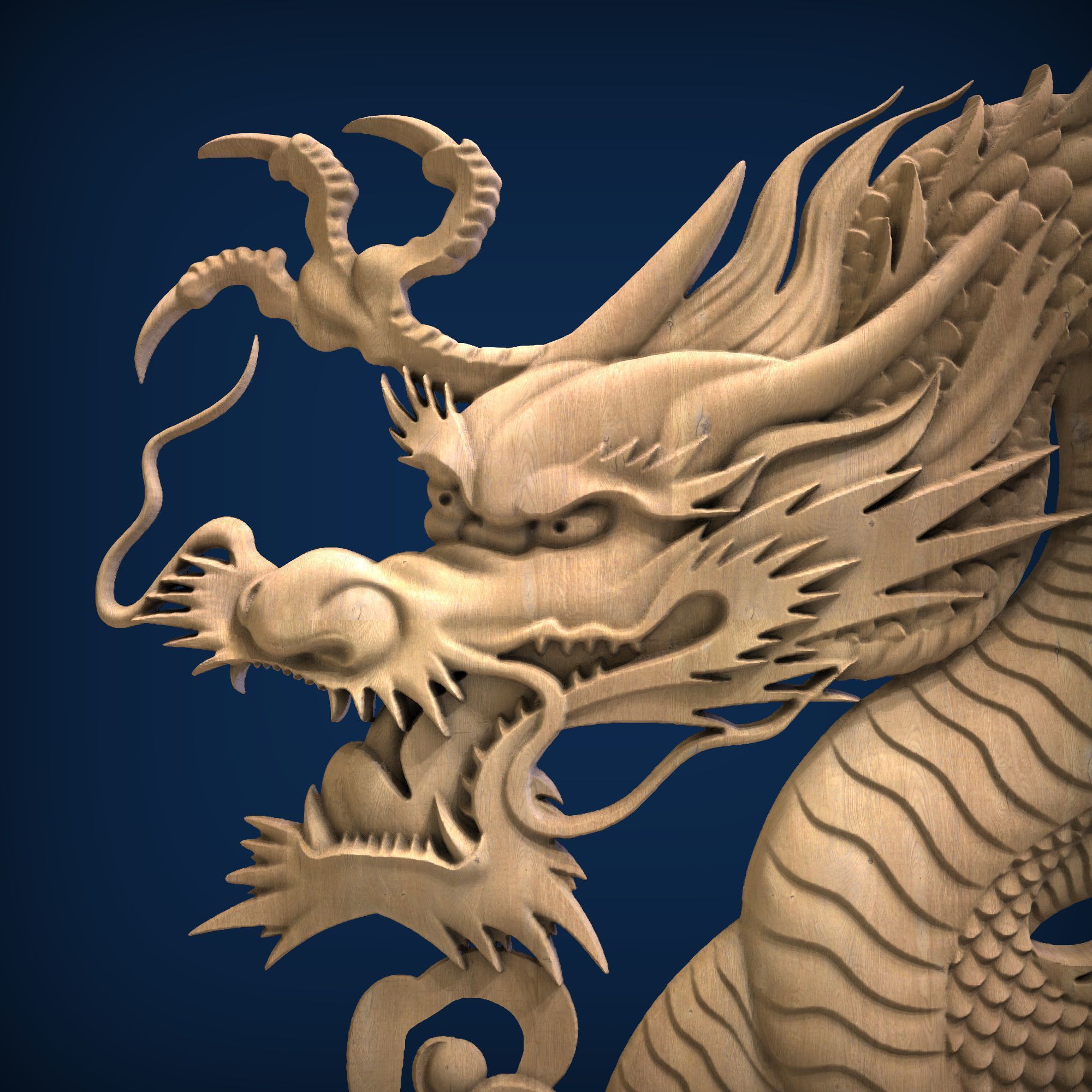 Carved panel painting STL 3D print model_1