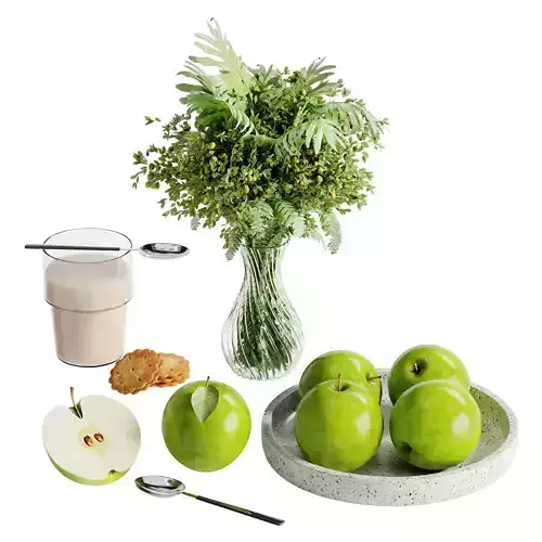 Apple and Milk Biscuit Bouquet Low-poly 3D model