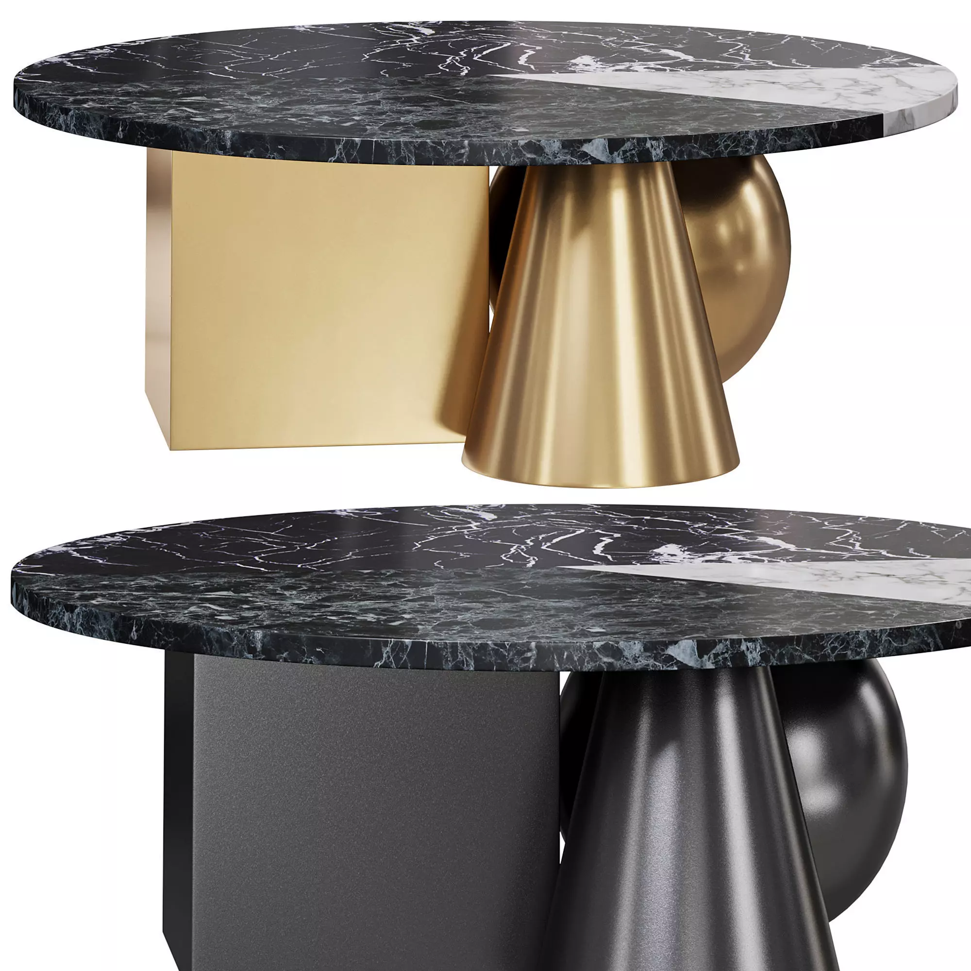 Copper Marble Coffee Table 3D model_0