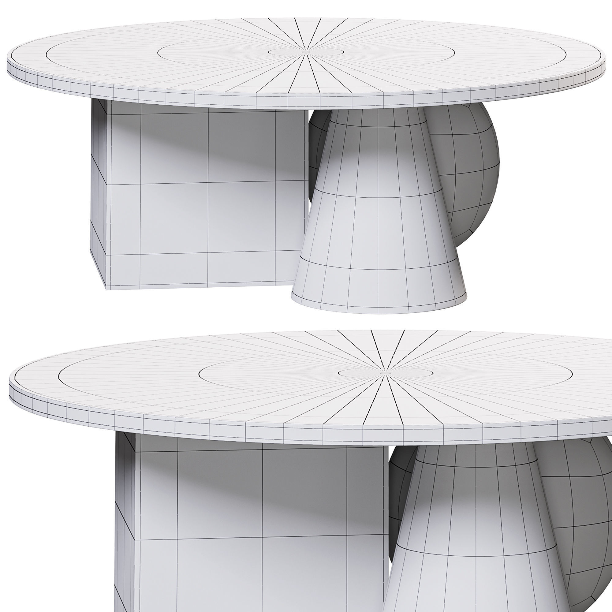 Copper Marble Coffee Table 3D model_2