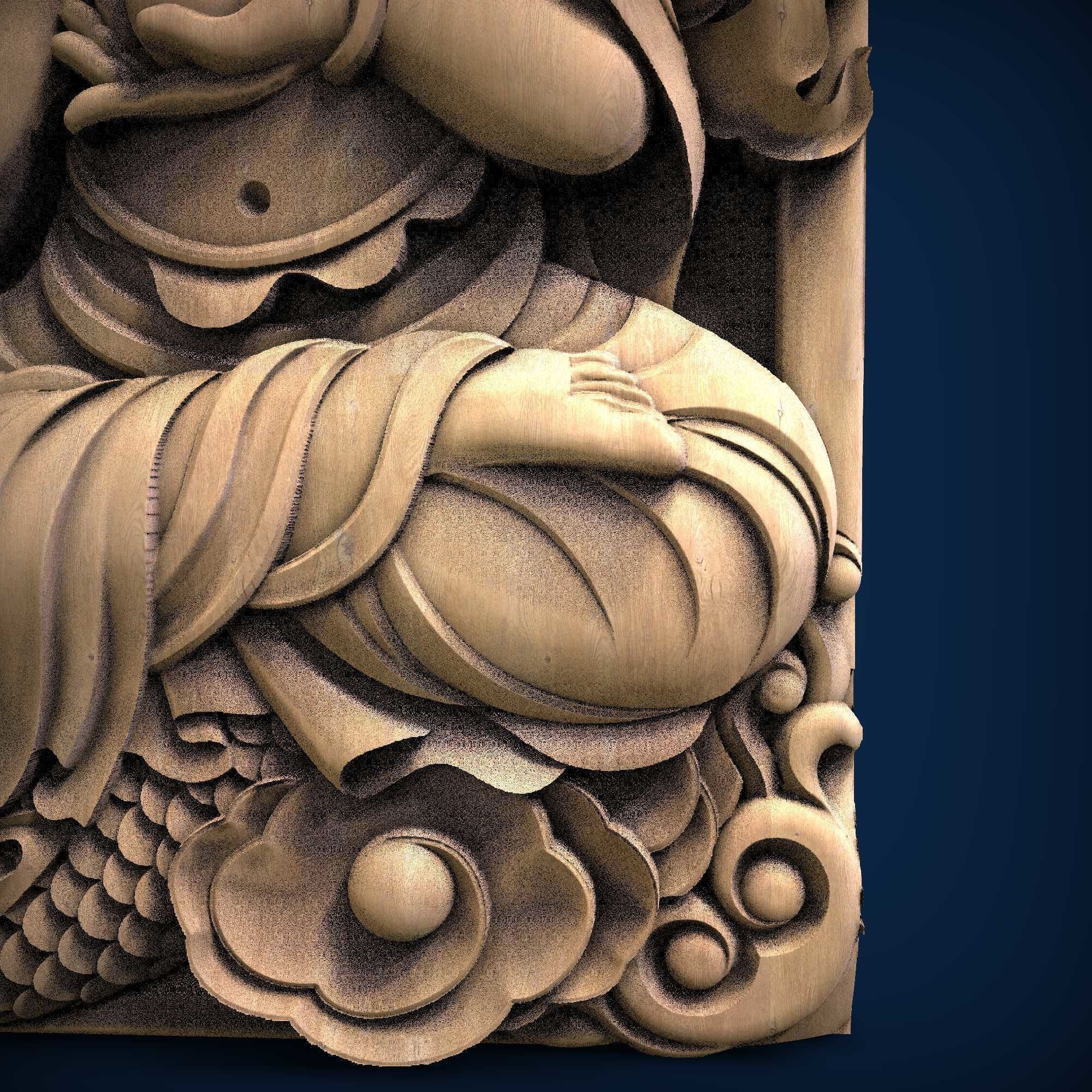 Carved panel painting STL 3D print model_2