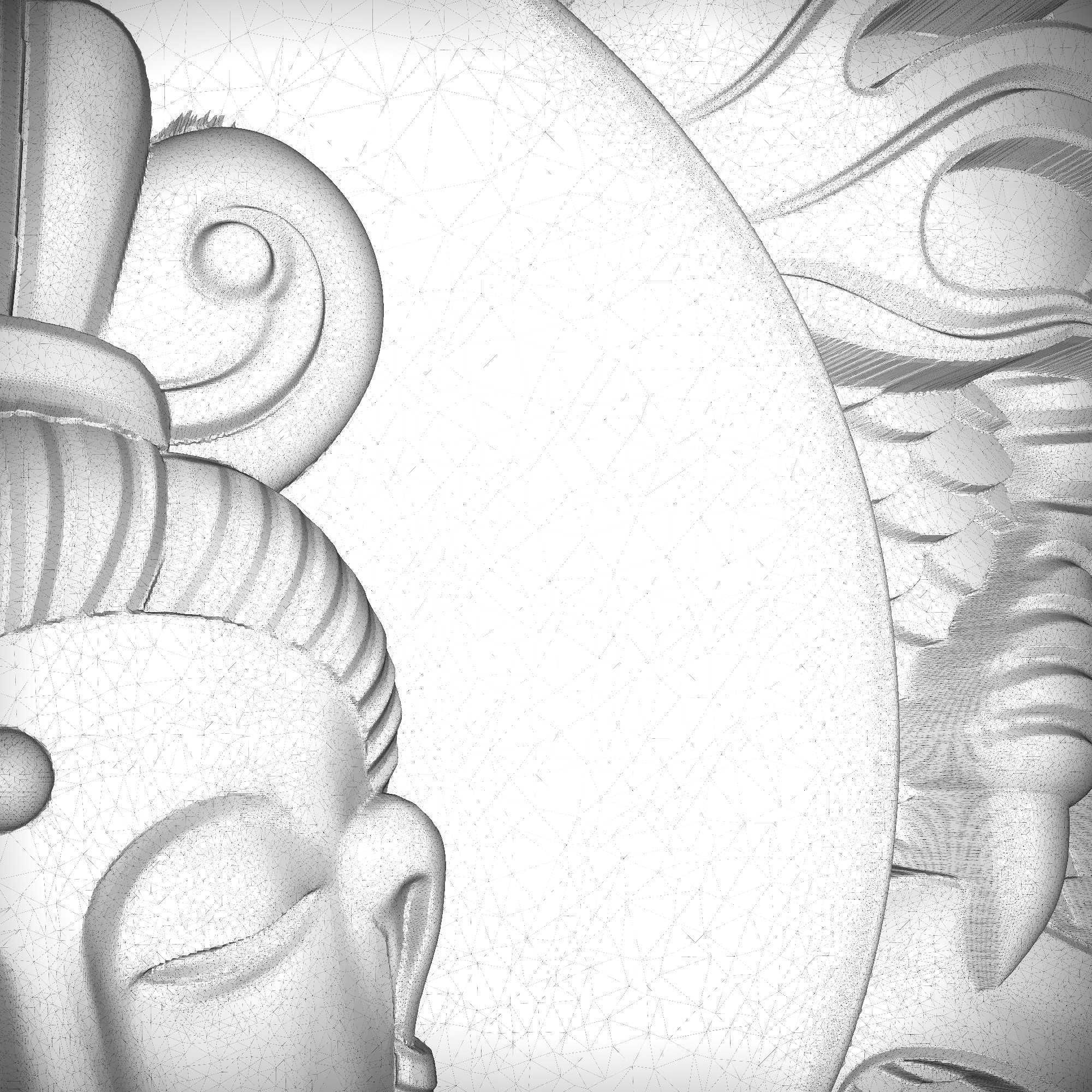 Carved panel painting STL 3D print model_5