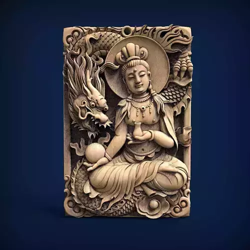 Carved panel painting STL