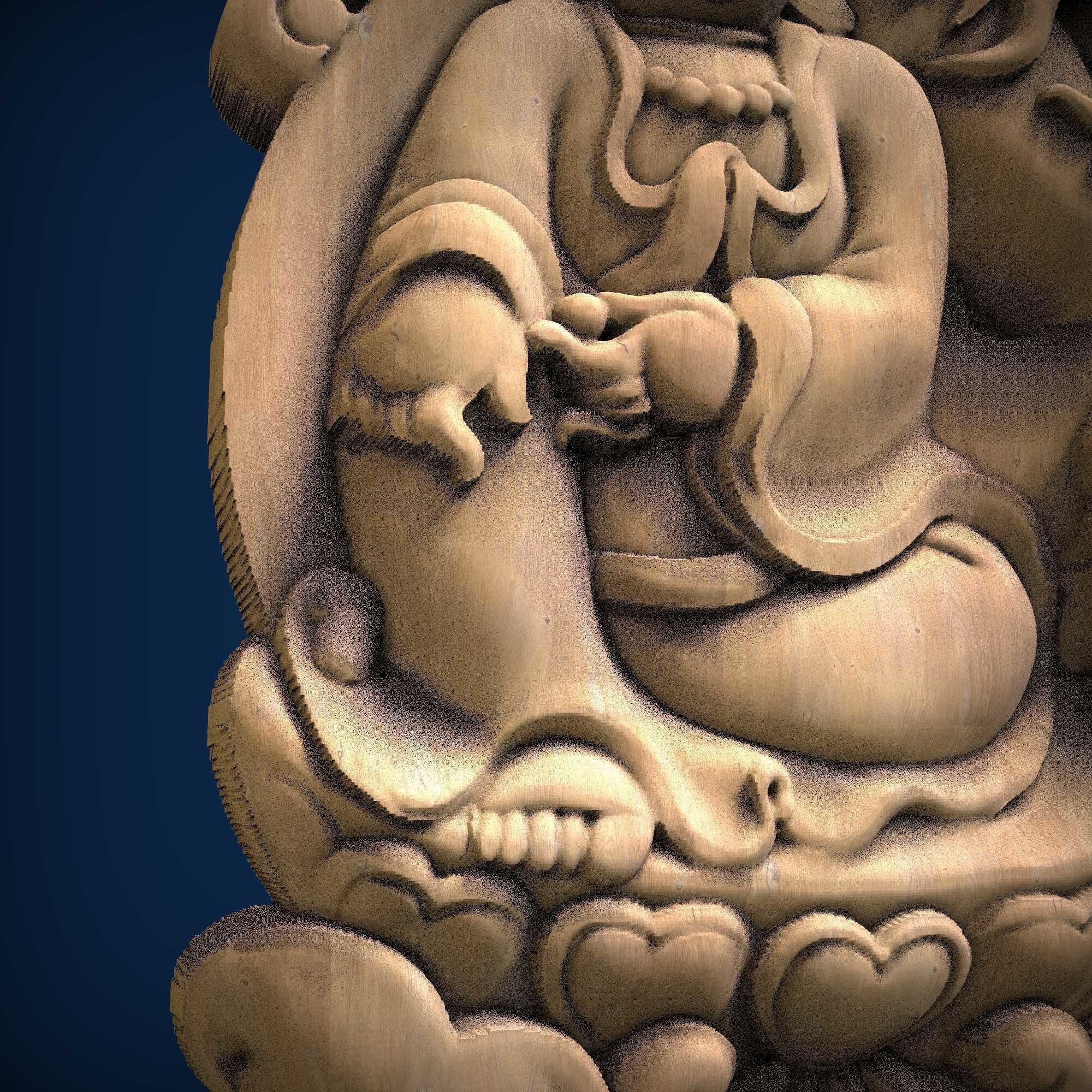 Carved panel painting STL 3D print model_4