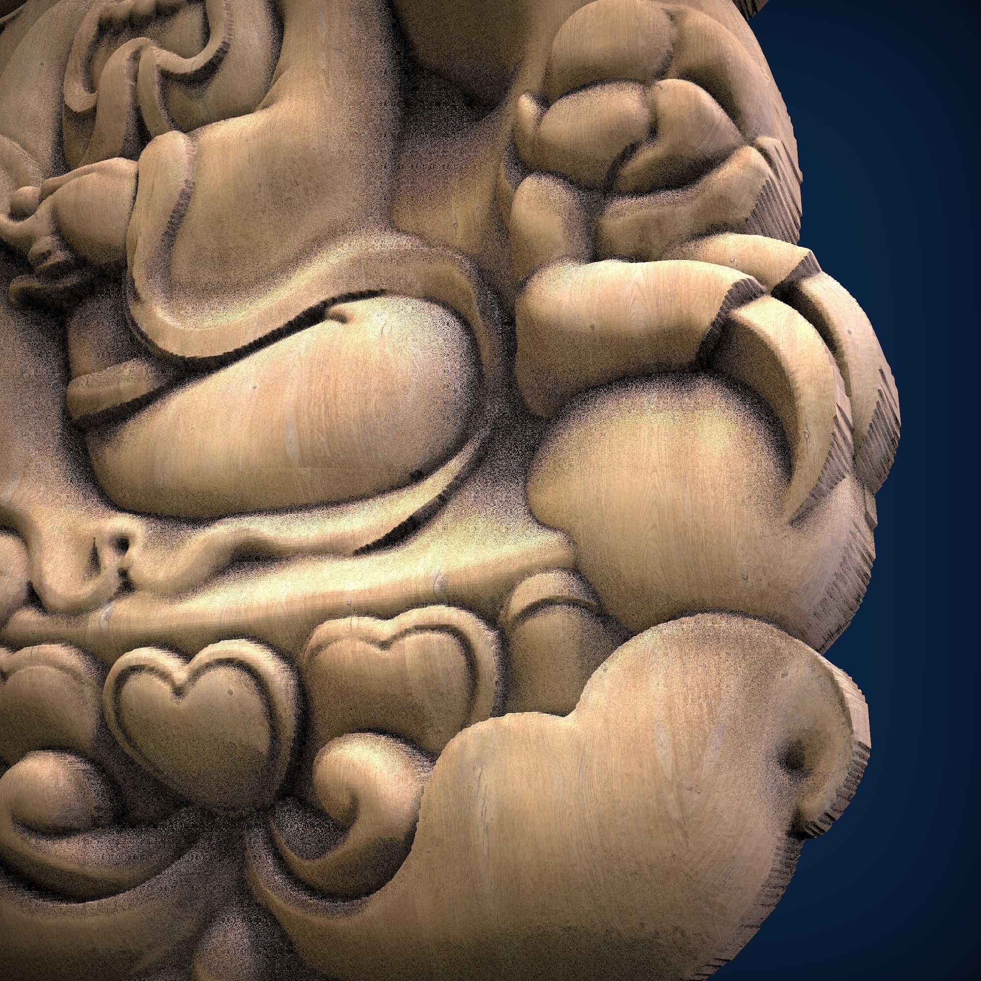 Carved panel painting STL 3D print model_3